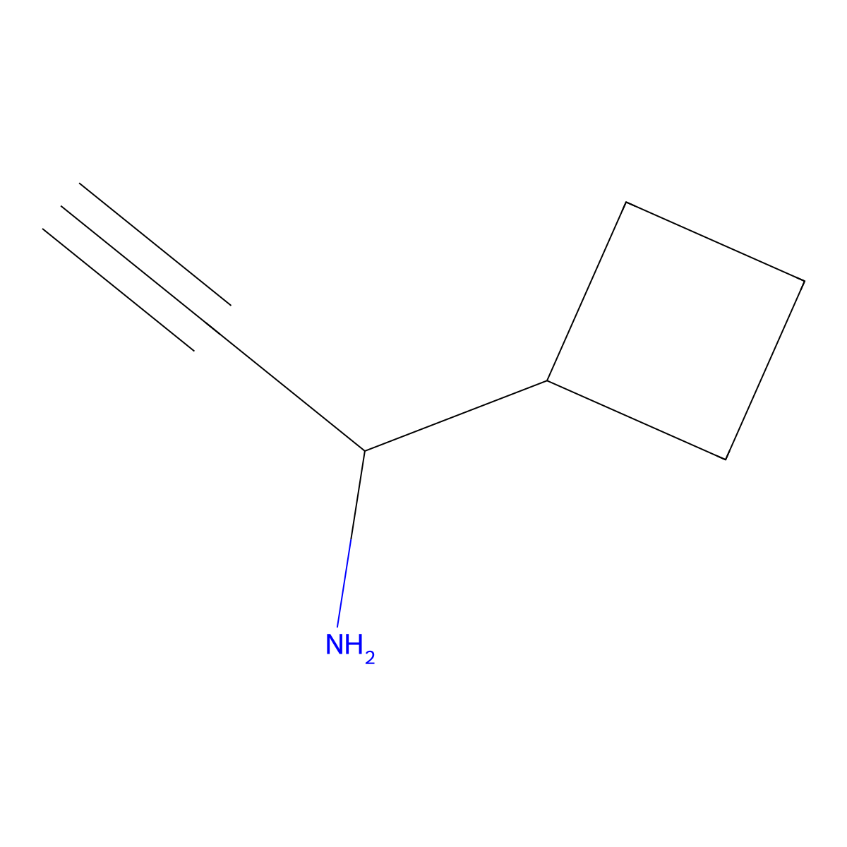(1S)-1-cyclobutylprop-2-yn-1-amine molecular structure, CAS 2416217-70-2