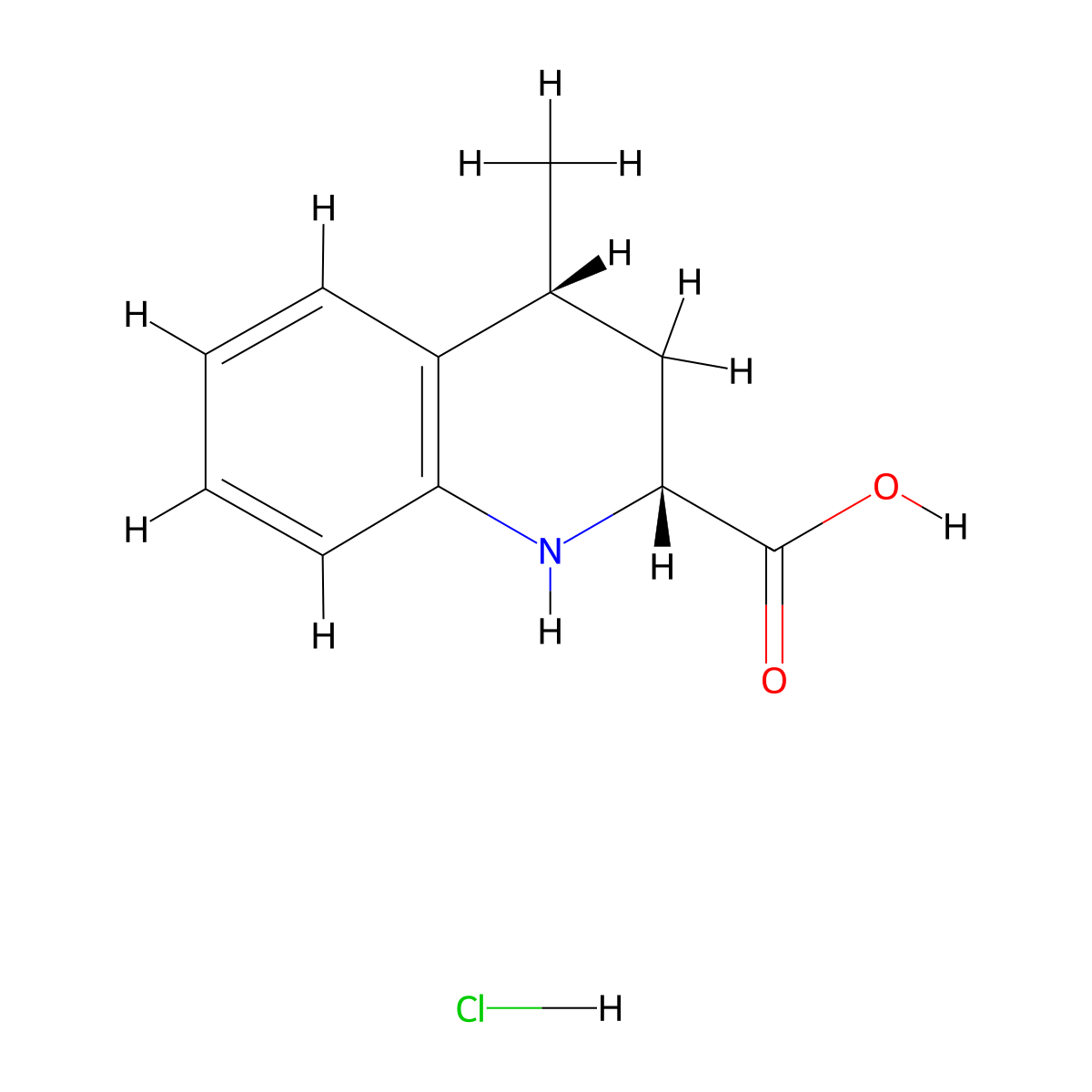 rac-(2R,4R)-4-methyl-1,2,3,4-tetrahydroquinoline-2-carboxylicacidhydrochloride,cis molecular structure, CAS 2416217-90-6