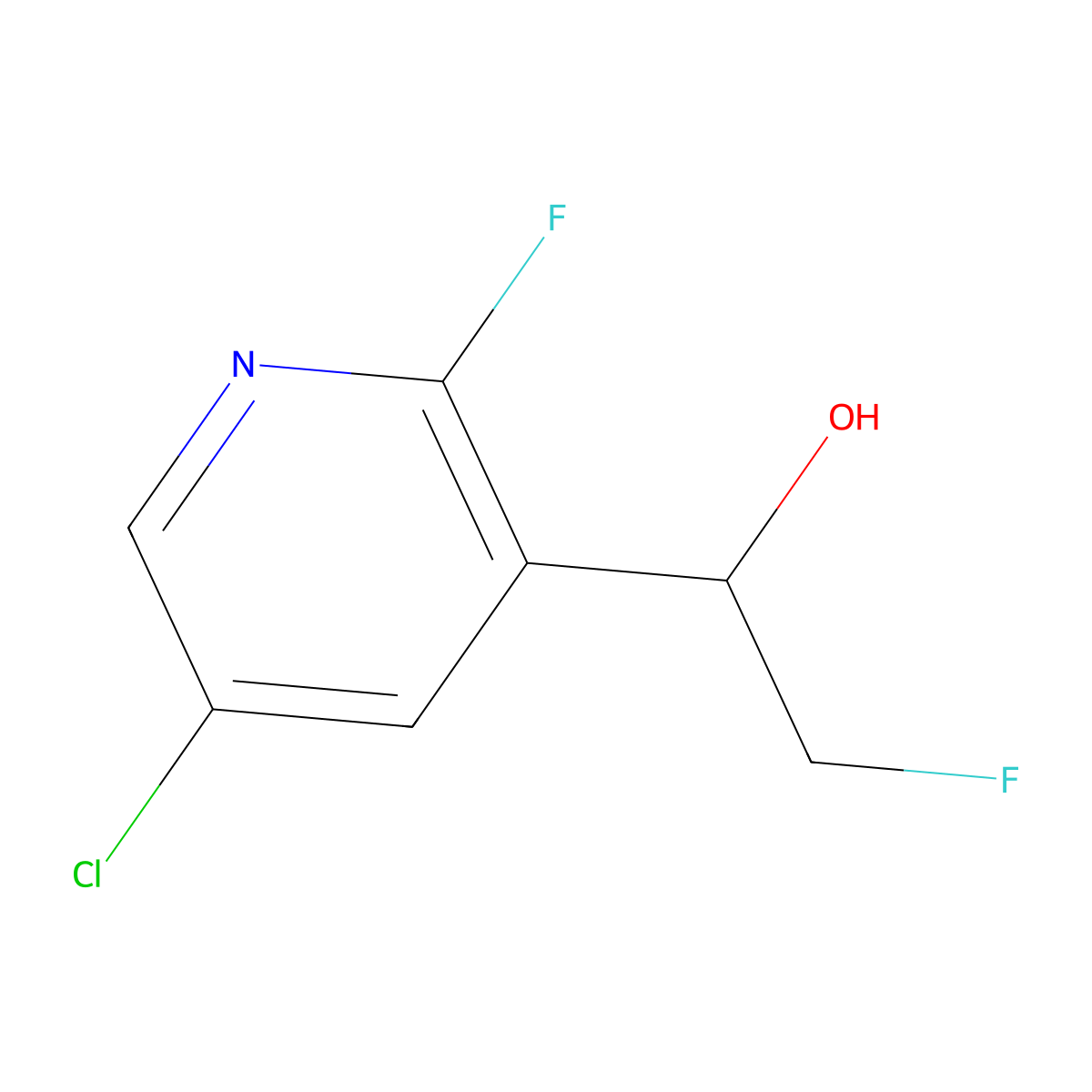 (1S)-1-(5-chloro-2-fluoropyridin-3-yl)-2-fluoroethan-1-ol molecular structure, CAS 2416218-01-2