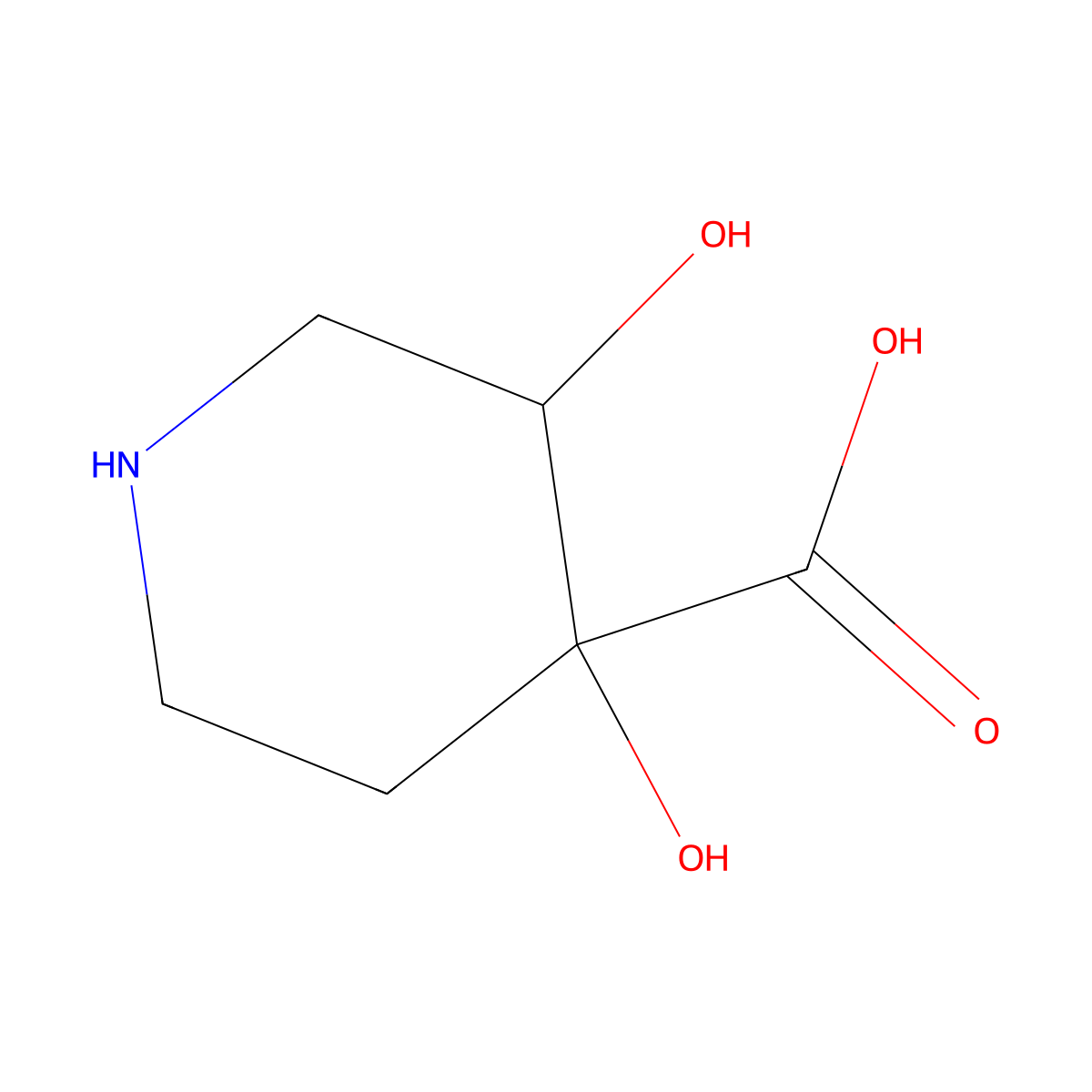 rac-(3R,4S)-3,4-dihydroxypiperidine-4-carboxylic acid molecular structure, CAS 2416218-07-8