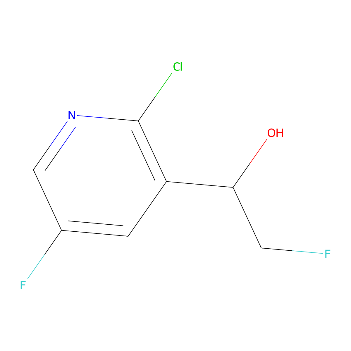 (1S)-1-(2-chloro-5-fluoropyridin-3-yl)-2-fluoroethan-1-ol molecular structure, CAS 2416218-23-8