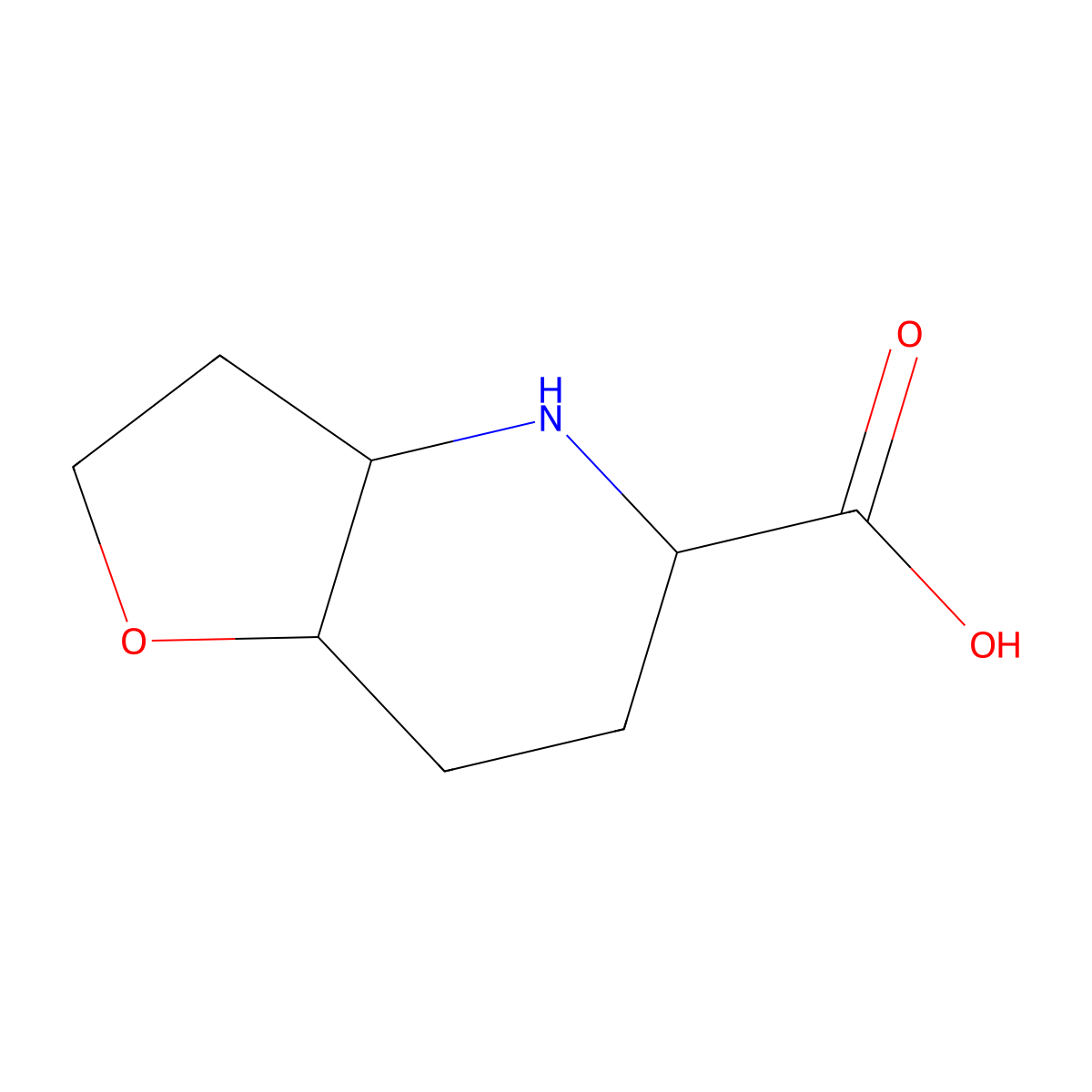rac-(3aR,5R,7aR)-octahydrofuro[3,2-b]pyridine-5-carboxylicacid molecular structure, CAS 2416218-30-7