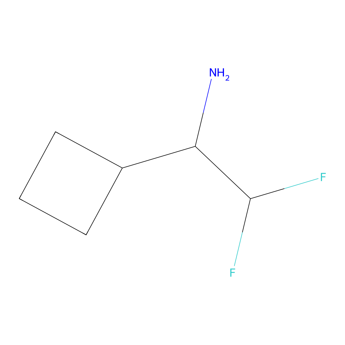(1R)-1-cyclobutyl-2,2-difluoroethan-1-amine molecular structure, CAS 2416218-38-5