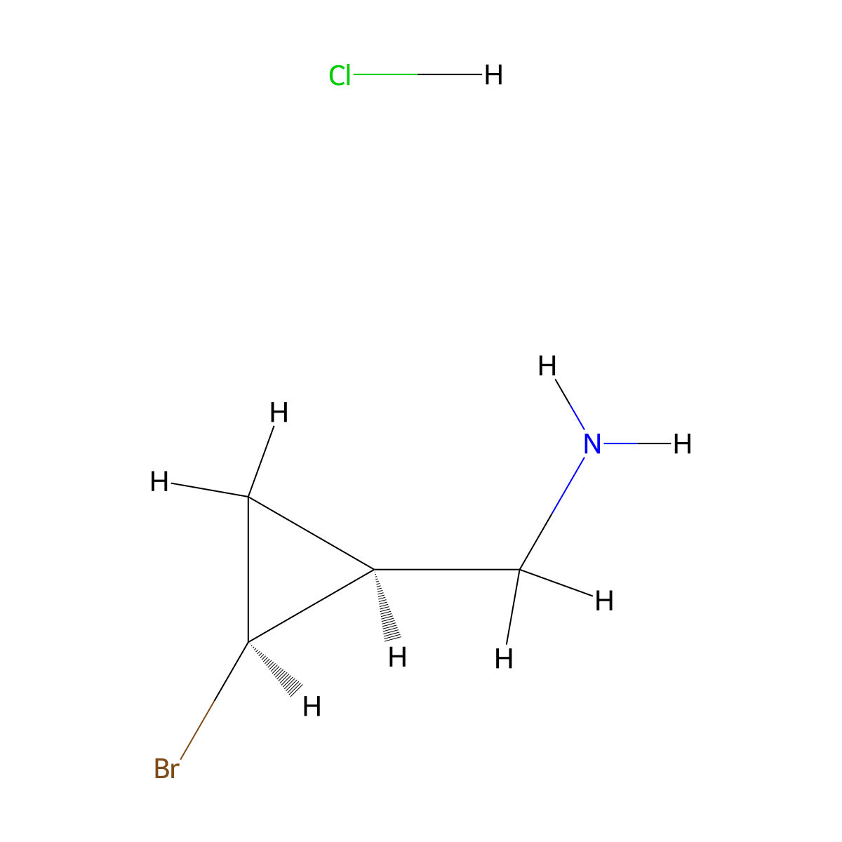 [(1S,2S)-2-Bromocyclopropyl]methanamine;hydrochloride molecular structure, CAS 2416218-41-0