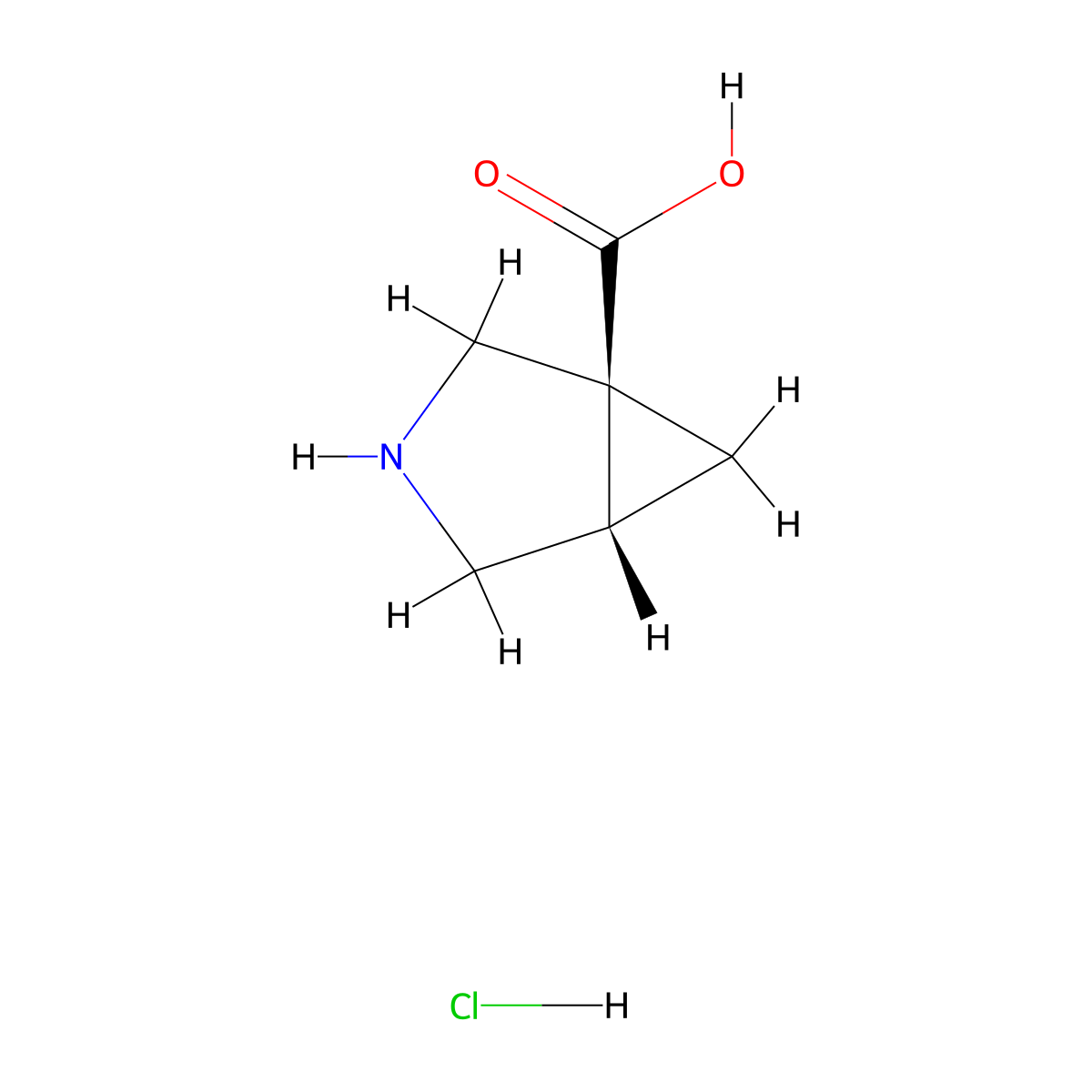 (1S,5S)-3-azabicyclo[3.1.0]hexane-1-carboxylic acid hydrochloride molecular structure, CAS 2416218-55-6