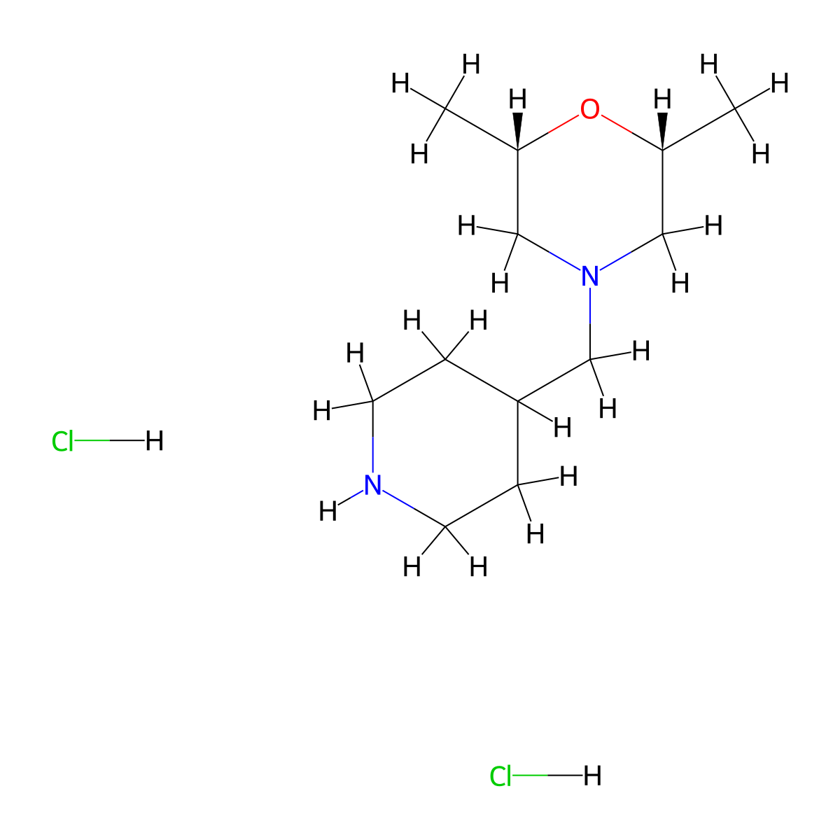 (2R,6S)-2,6-dimethyl-4-[(piperidin-4-yl)methyl]morpholine dihydrochloride molecular structure, CAS 2416218-70-5