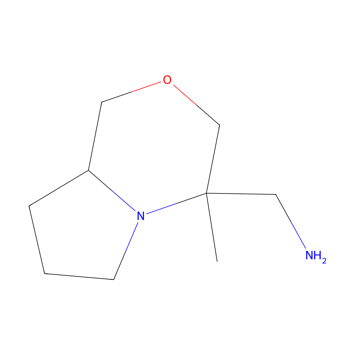 1-[(4S,8aR)-4-methyl-hexahydro-1H-pyrrolo[2,1-c][1,4]oxazin-4-yl]methanamine molecular structure, CAS 2416218-86-3