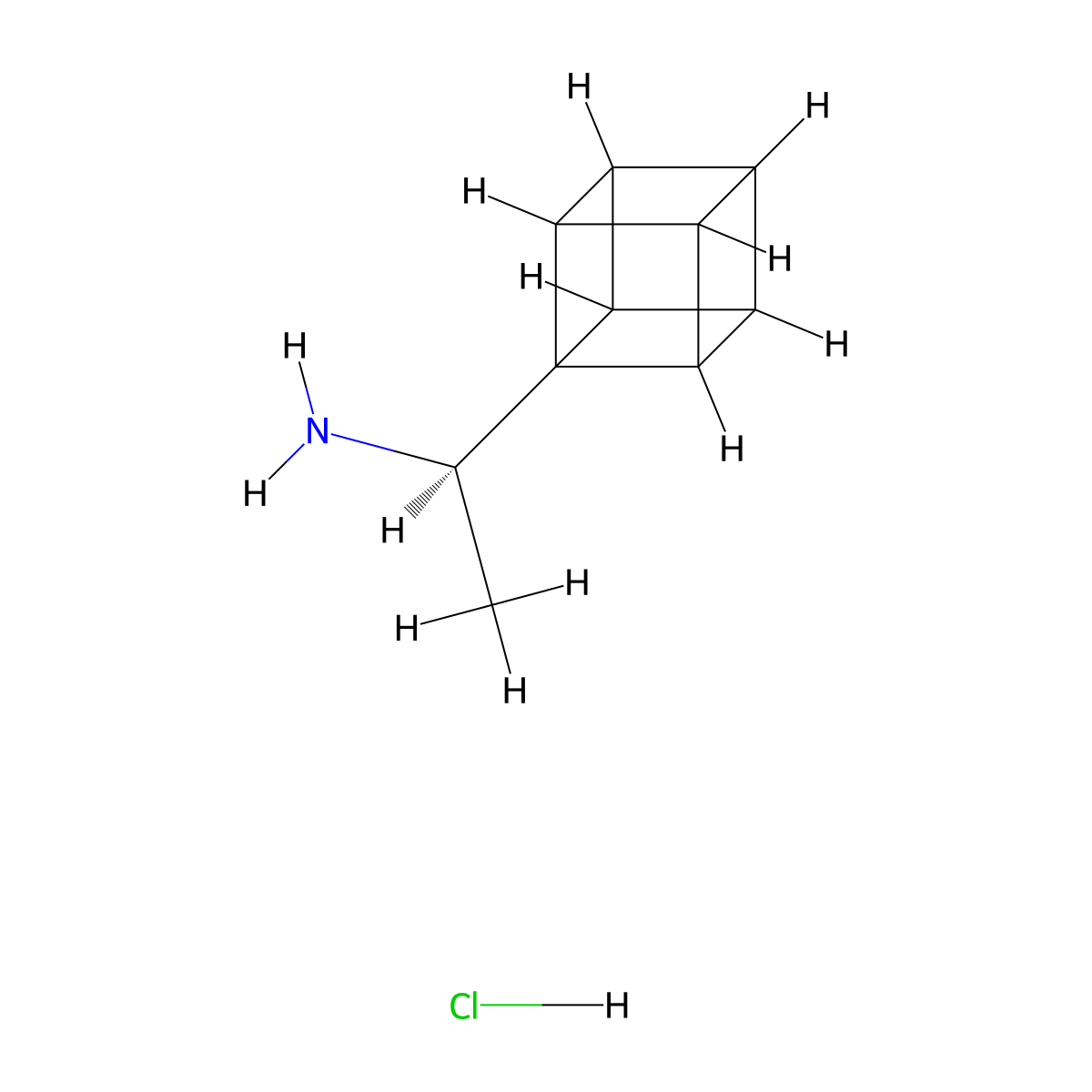 (1R)-1-(cuban-1-yl)ethan-1-amine hydrochloride molecular structure, CAS 2416218-98-7