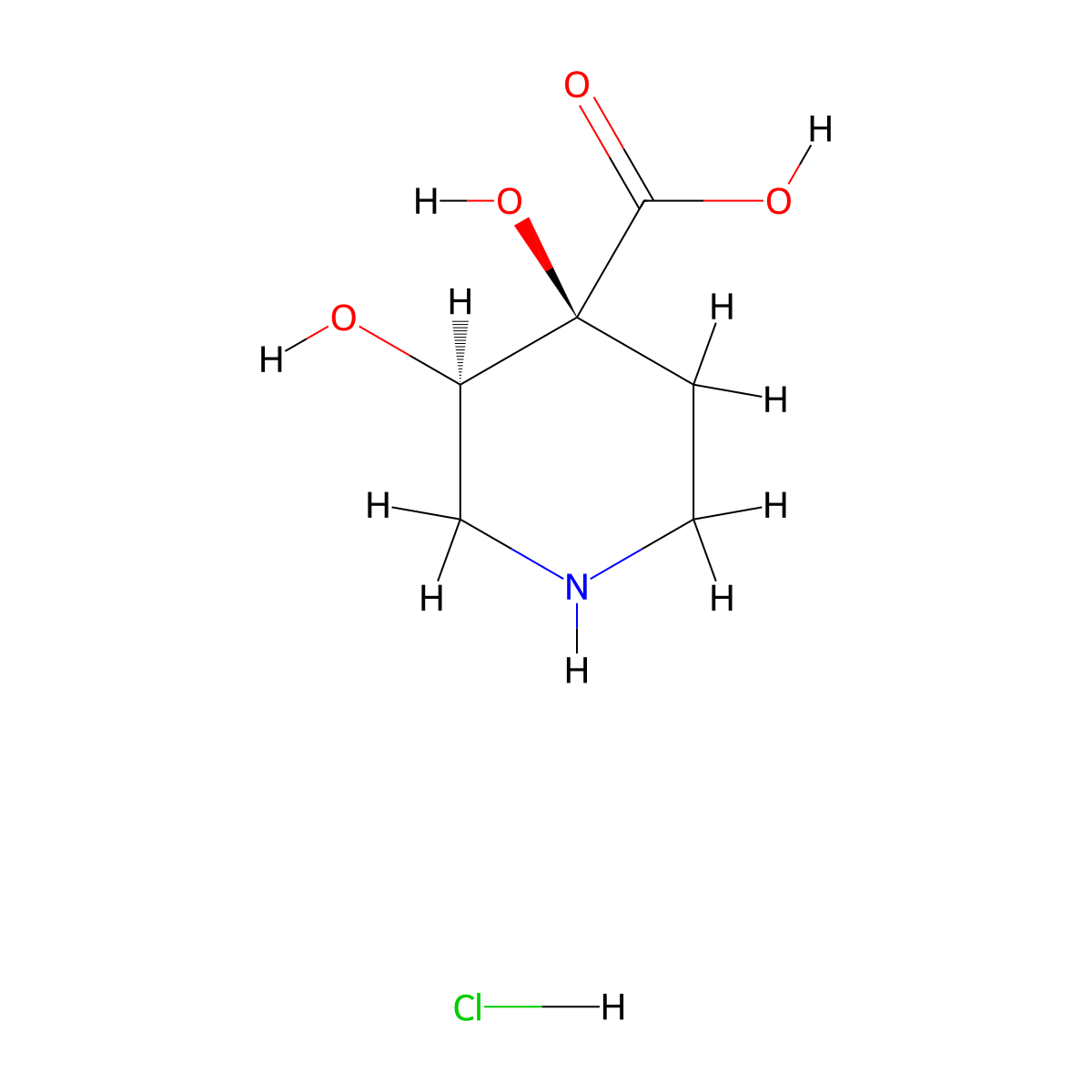 (3R,4S)-3,4-Dihydroxypiperidine-4-carboxylic acid;hydrochloride molecular structure, CAS 2416219-16-2