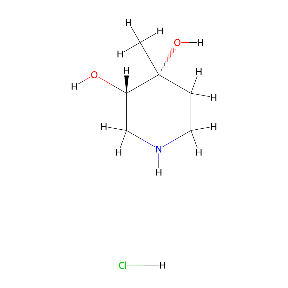rac-(3R,4S)-4-methylpiperidine-3,4-diol hydrochloride molecular structure, CAS 2416219-40-2