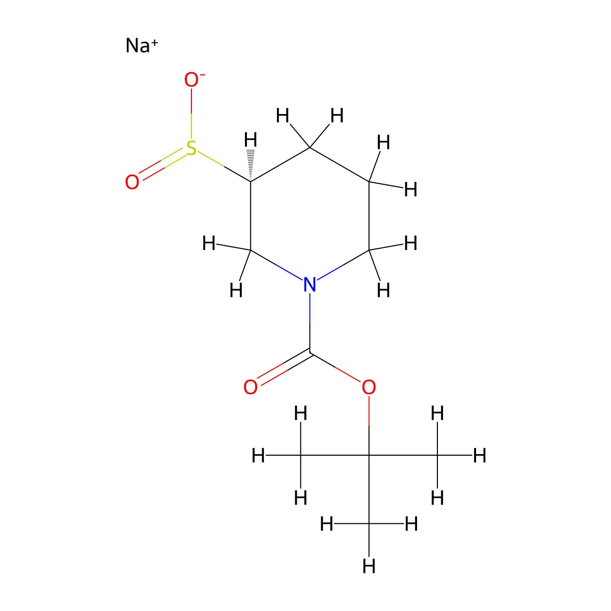 sodium (3S)-1-[(tert-butoxy)carbonyl]piperidine-3-sulfinate molecular structure, CAS 2416222-49-4
