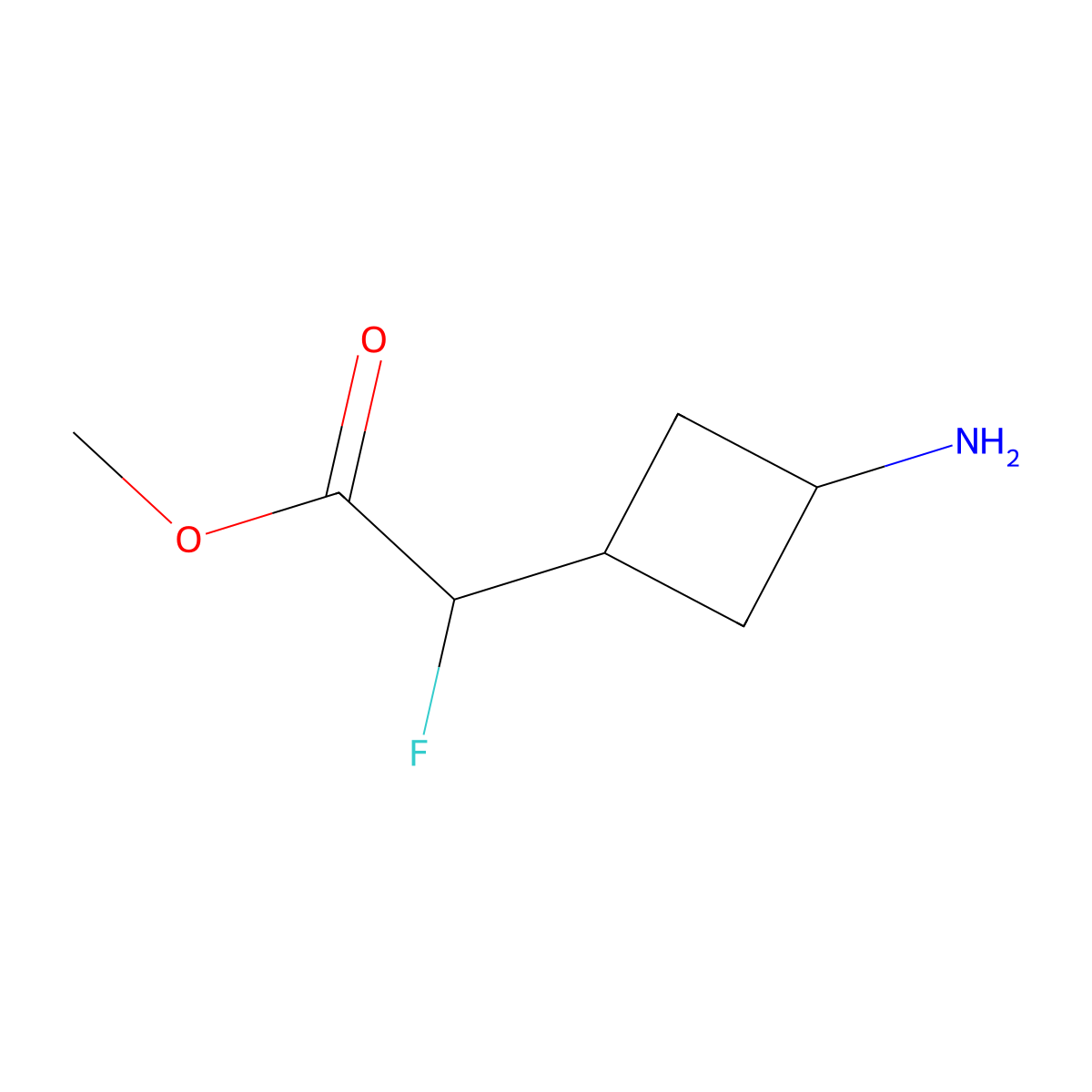 Methyl 2-(3-aminocyclobutyl)-2-fluoroacetate molecular structure, CAS 2416223-31-7
