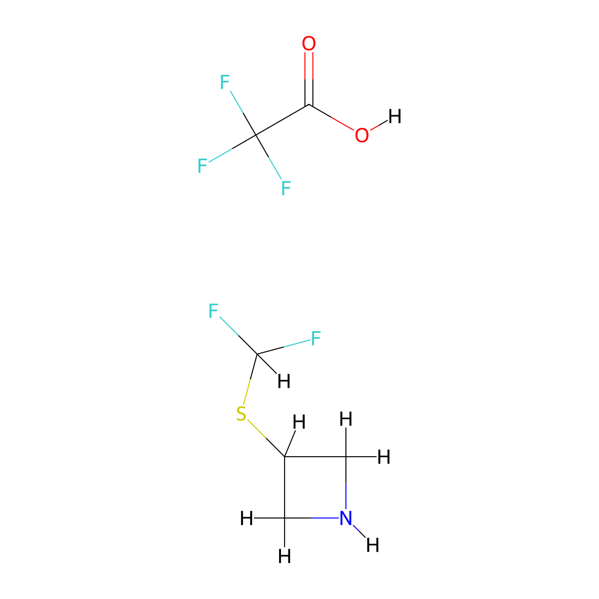3-[(Difluoromethyl)sulfanyl]azetidine; trifluoroacetic acid molecular structure, CAS 2416228-78-7