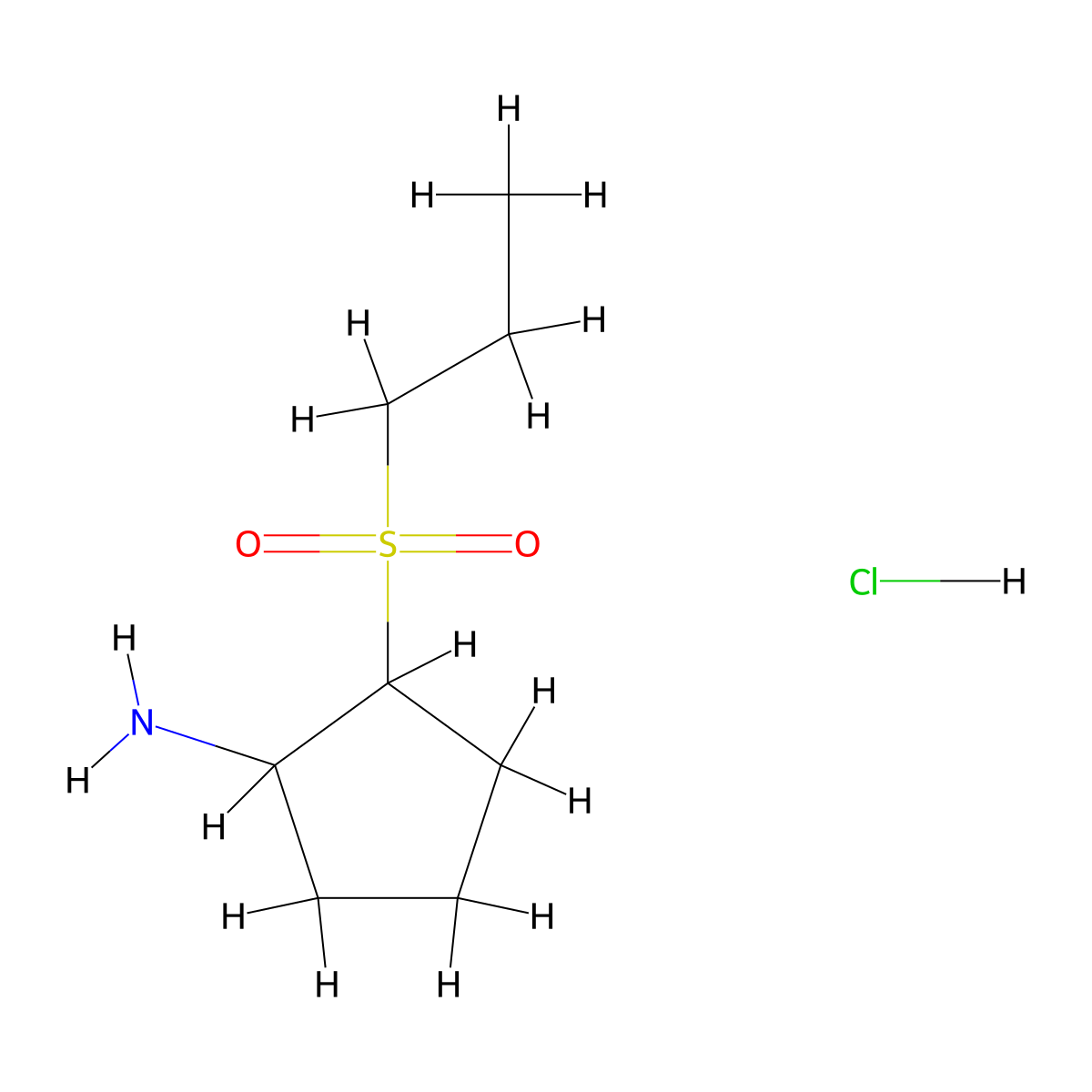 2-Propylsulfonylcyclopentan-1-amine;hydrochloride molecular structure, CAS 2416228-88-9