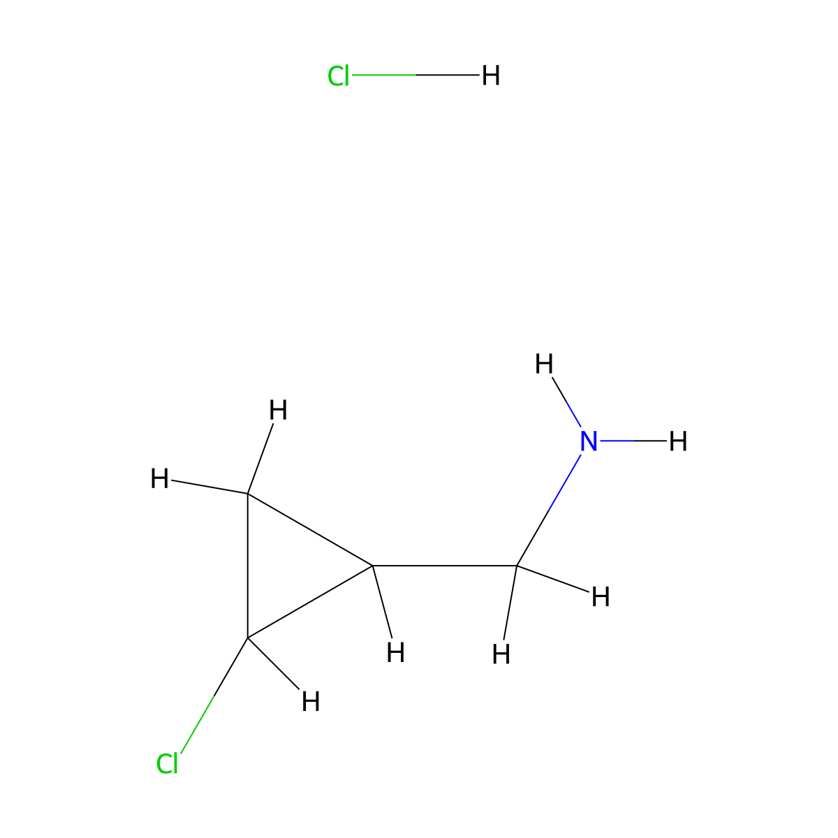 1-(2-Chlorocyclopropyl)methanamine hydrochloride molecular structure, CAS 2416228-90-3