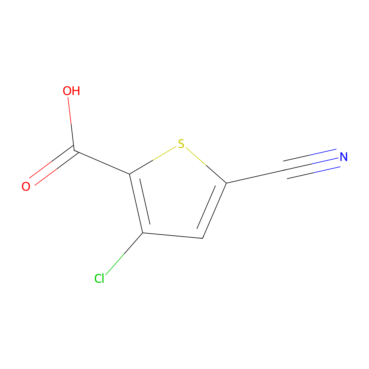 3-Chloro-5-cyanothiophene-2-carboxylic acid molecular structure, CAS 2416228-96-9