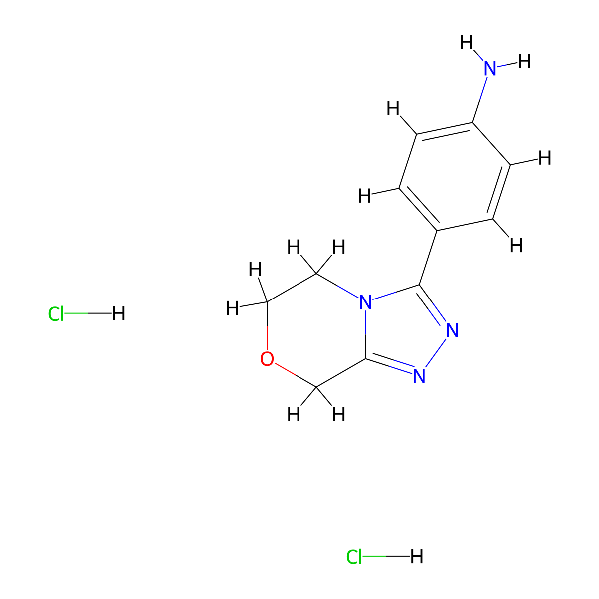 4-{5H,6H,8H-[1,2,4]triazolo[3,4-c][1,4]oxazin-3-yl}aniline dihydrochloride molecular structure, CAS 2416229-01-9