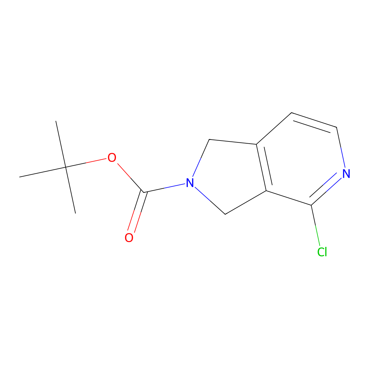 tert-butyl 4-chloro-1H,2H,3H-pyrrolo[3,4-c]pyridine-2-carboxylate molecular structure, CAS 2416229-04-2