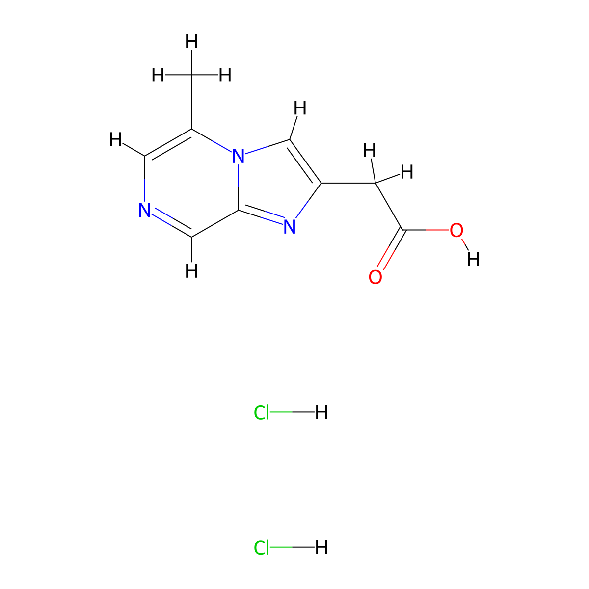 2-(5-Methylimidazo(1,2-a)pyrazin-2-yl)acetic acid dihydrochloride molecular structure, CAS 2416229-05-3