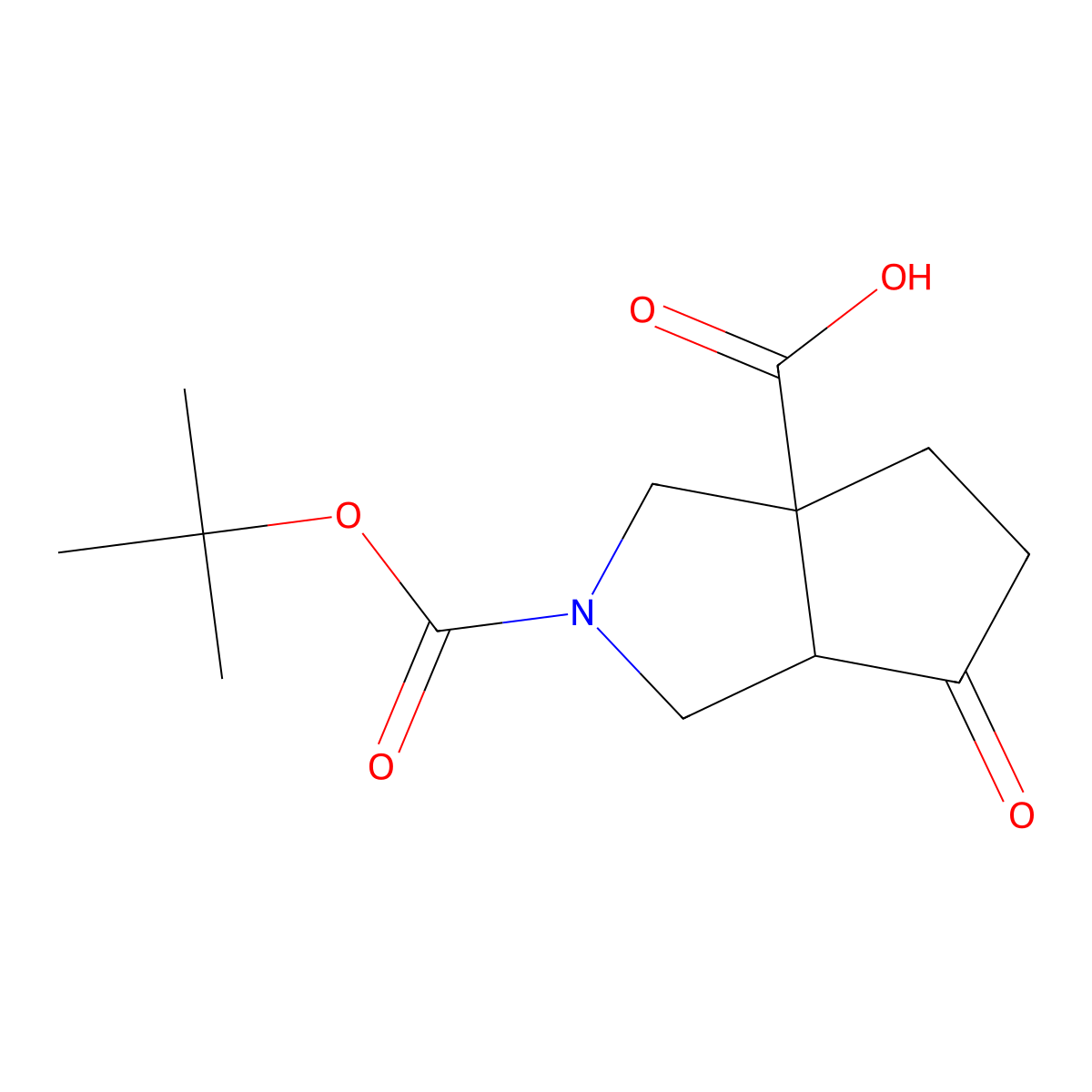 2-[(Tert-butoxy)carbonyl]-6-oxo-octahydrocyclopenta[c]pyrrole-3a-carboxylic acid molecular structure, CAS 2416229-08-6