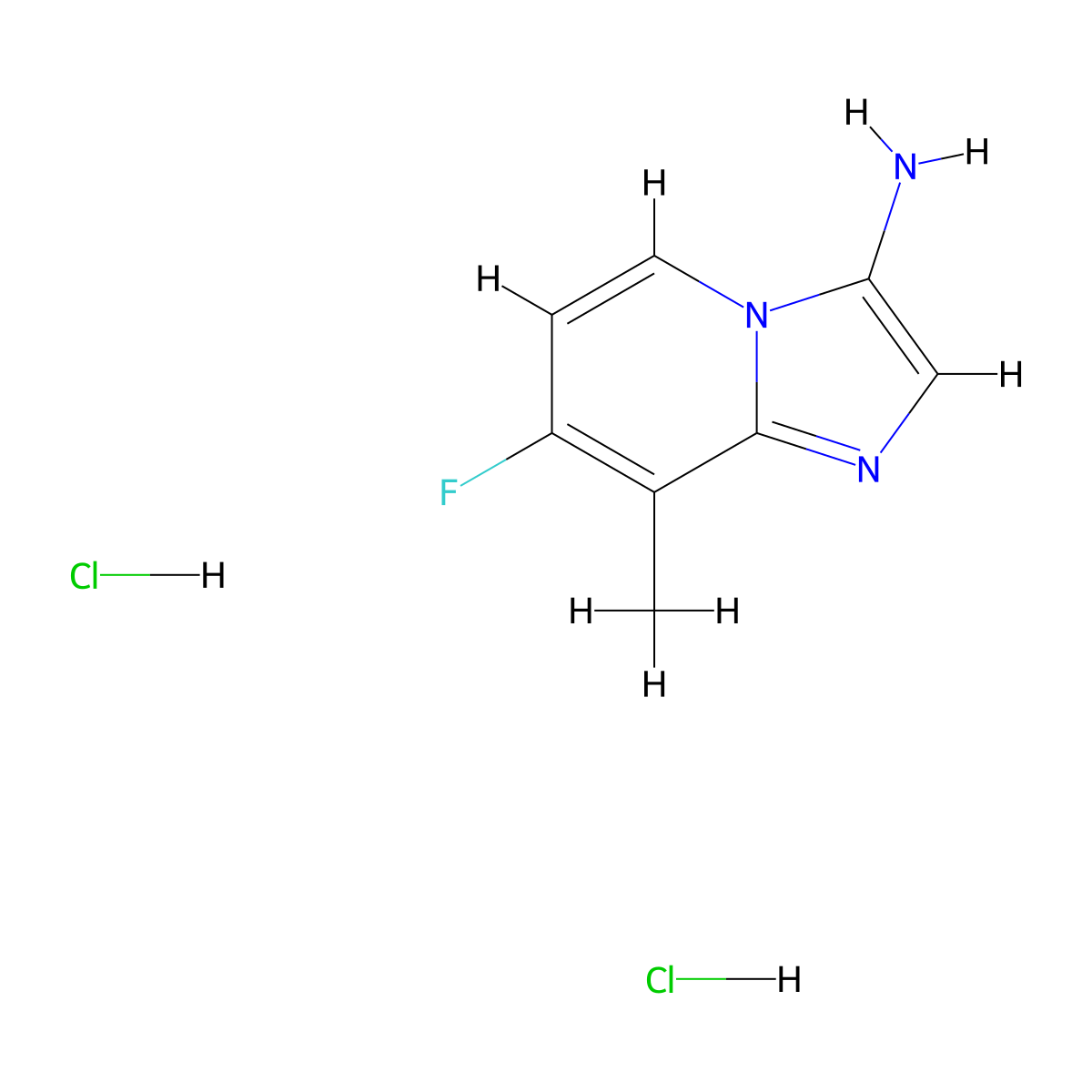 7-Fluoro-8-methylimidazo[1,2-a]pyridin-3-amine dihydrochloride molecular structure, CAS 2416229-09-7