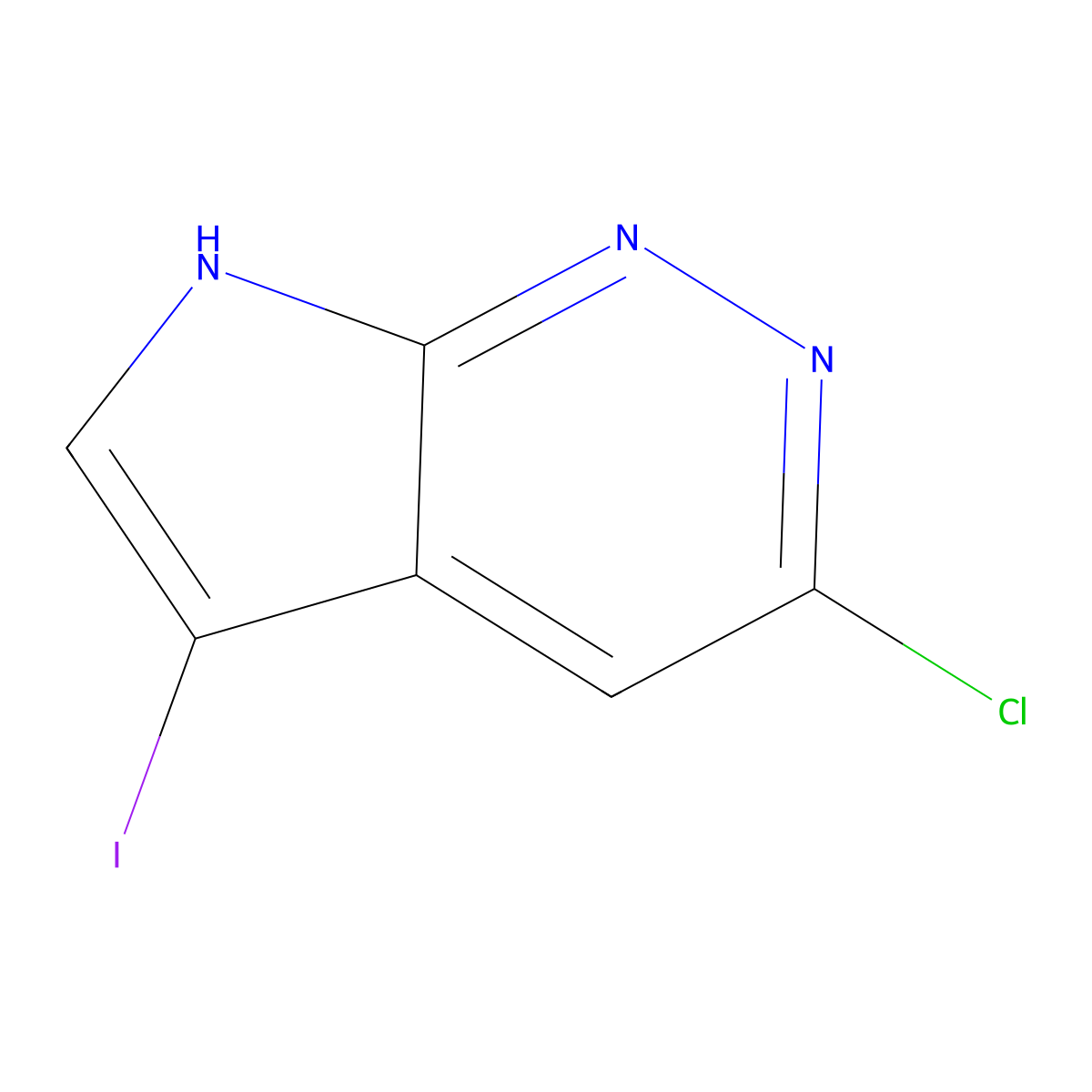 3-chloro-5-iodo-7H-pyrrolo[2,3-c]pyridazine molecular structure, CAS 2416229-23-5