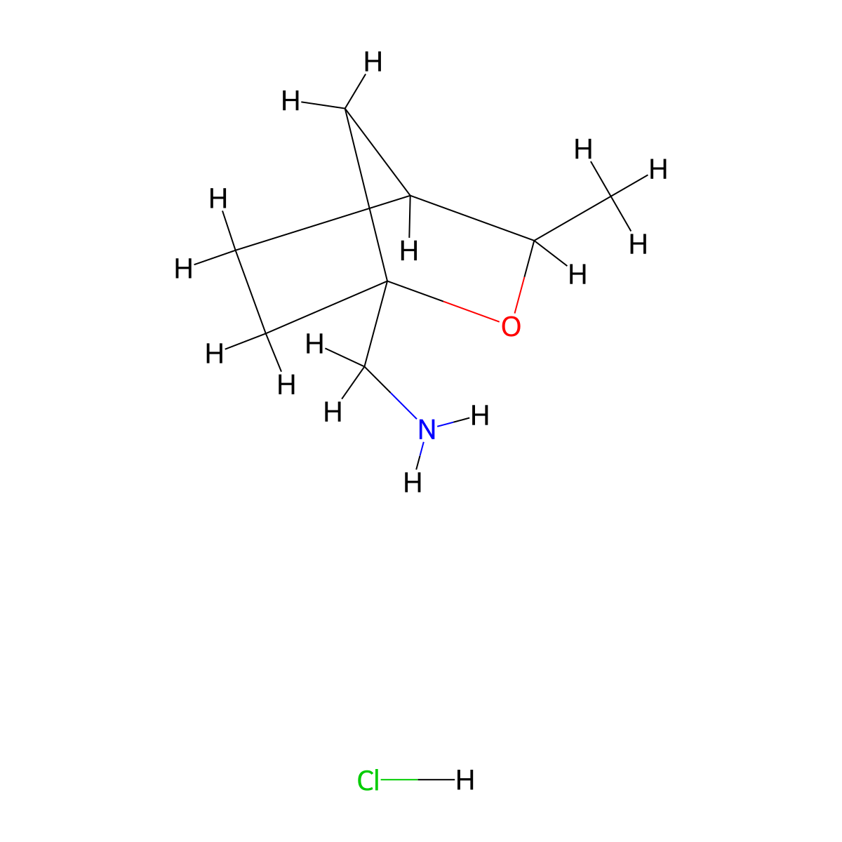 (3-Methyl-2-oxabicyclo[2.2.1]heptan-1-yl)methanamine;hydrochloride molecular structure, CAS 2416229-27-9