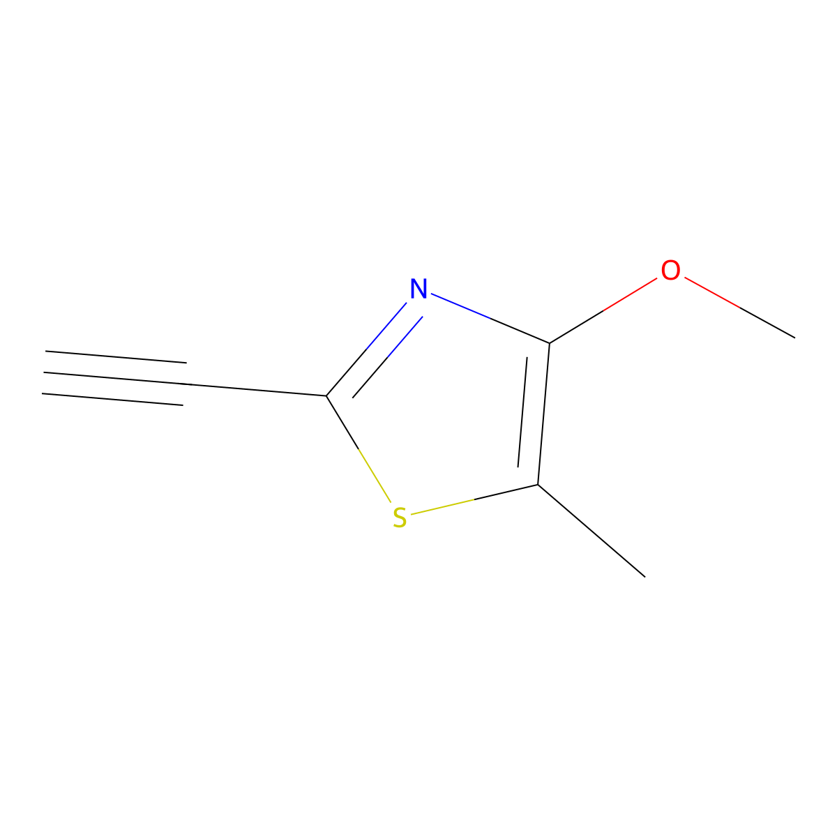 2-Ethynyl-4-methoxy-5-methyl-1,3-thiazole molecular structure, CAS 2416229-28-0
