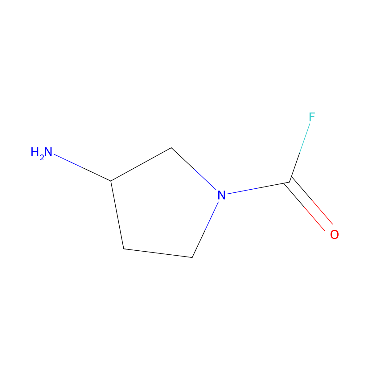 3-Aminopyrrolidine-1-carbonyl fluoride molecular structure, CAS 2416229-36-0