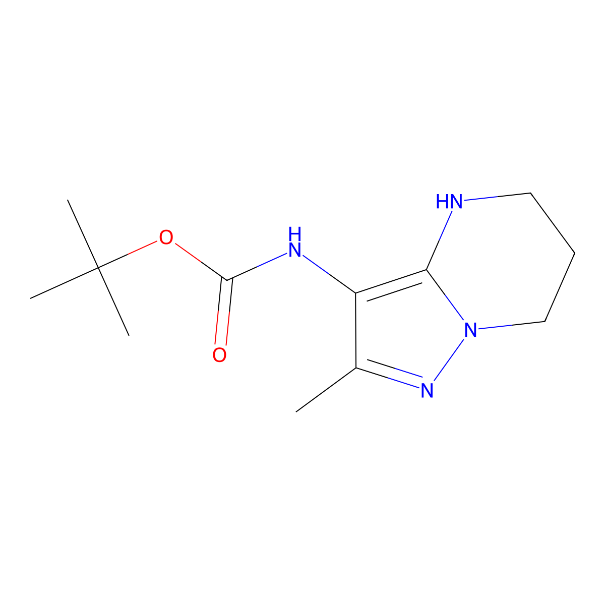tert-butyl N-{2-methyl-4H,5H,6H,7H-pyrazolo[1,5-a]pyrimidin-3-yl}carbamate molecular structure, CAS 2416229-39-3