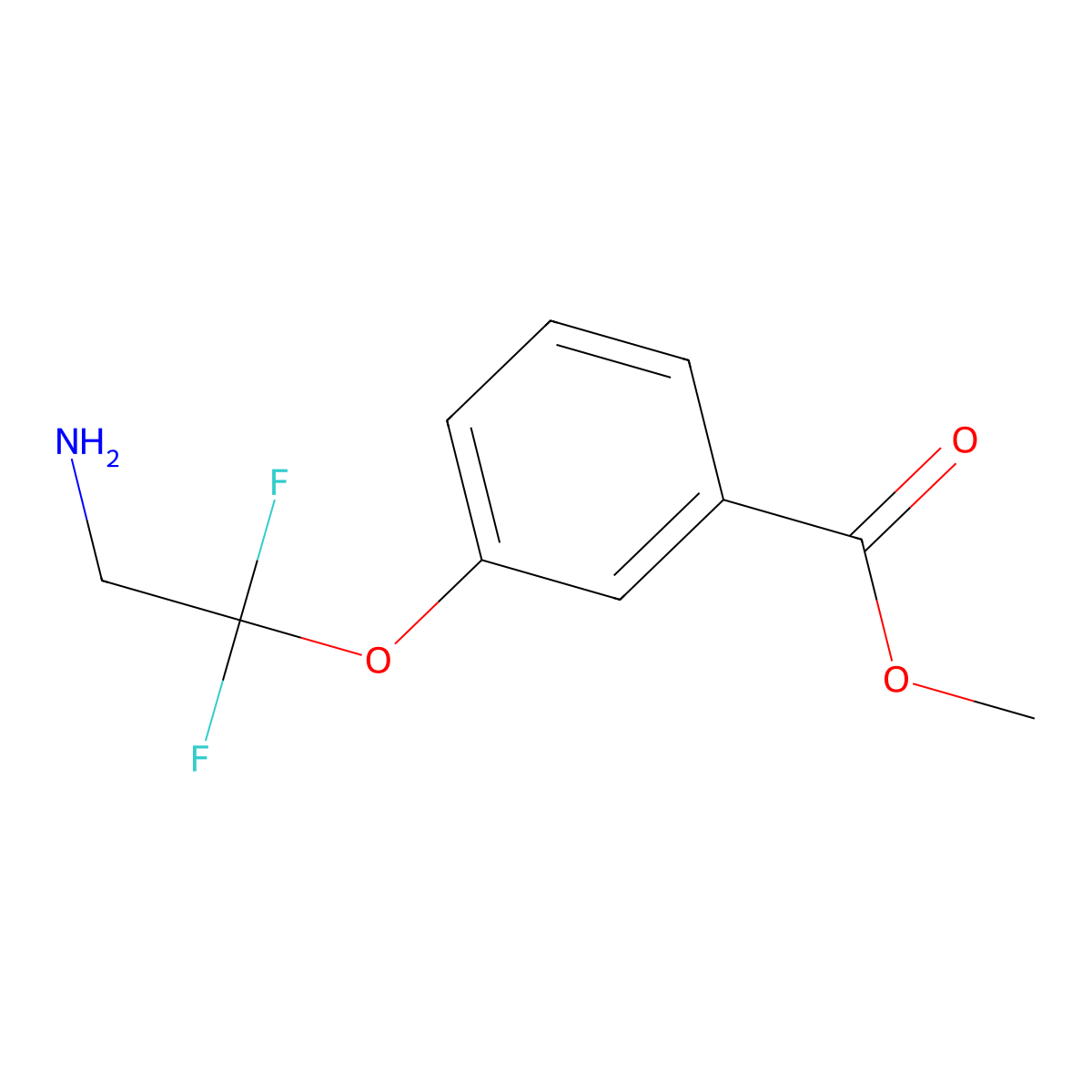 Methyl 3-(2-amino-1,1-difluoroethoxy)benzoate molecular structure, CAS 2416229-40-6