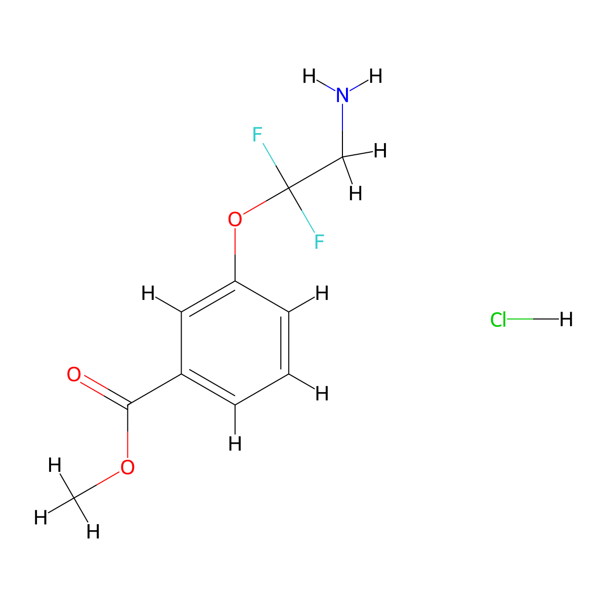 Methyl3-(2-amino-1,1-difluoroethoxy)benzoatehydrochloride molecular structure, CAS 2416229-41-7