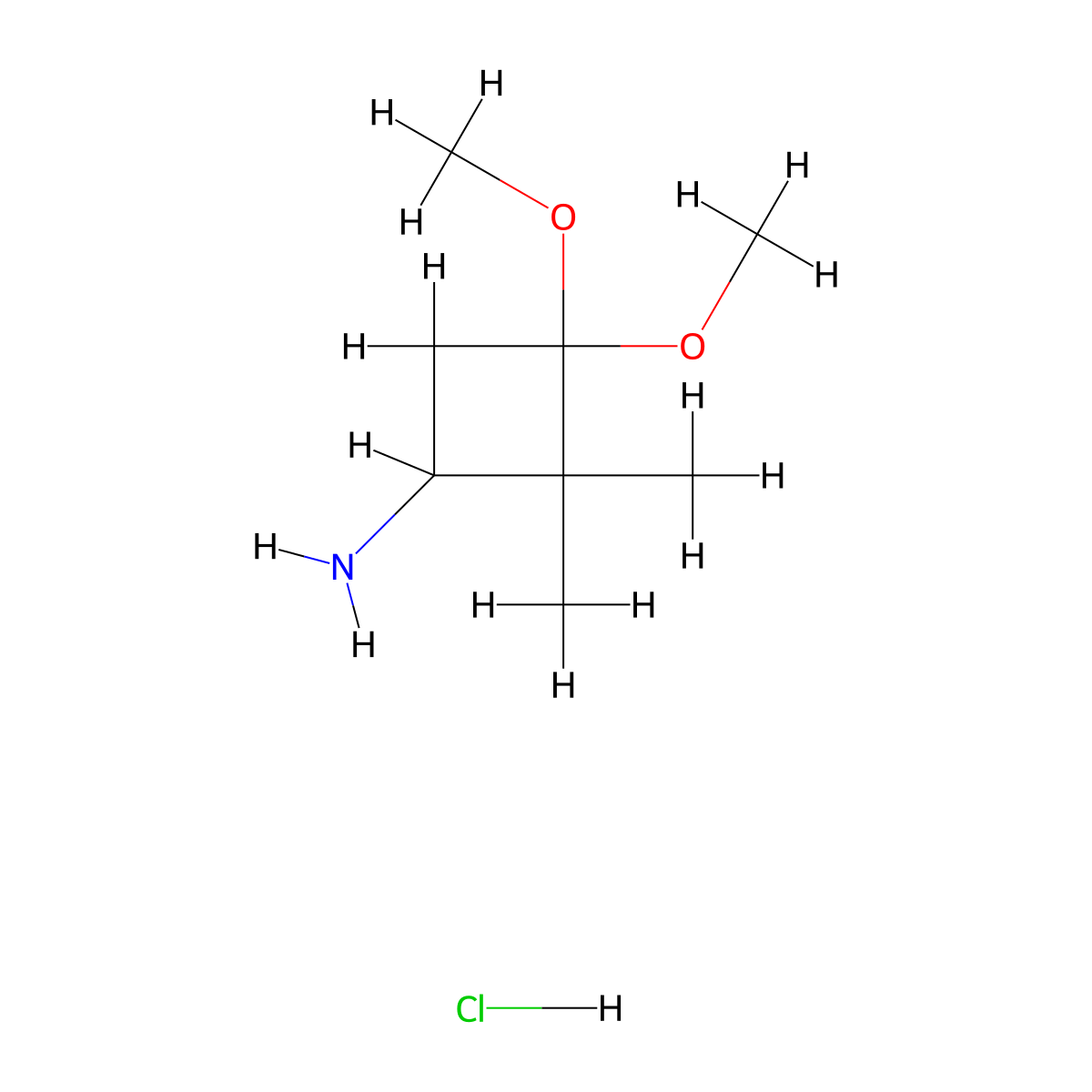 3,3-Dimethoxy-2,2-dimethylcyclobutan-1-amine hydrochloride molecular structure, CAS 2416229-44-0