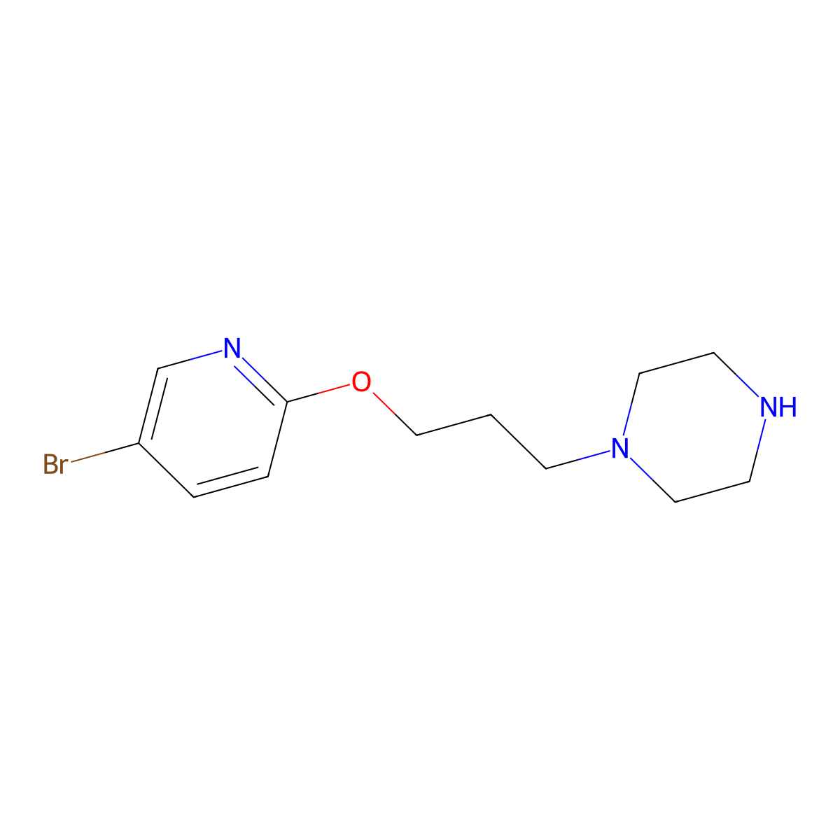 1-{3-[(5-Bromopyridin-2-yl)oxy]propyl}piperazine molecular structure, CAS 2416229-47-3