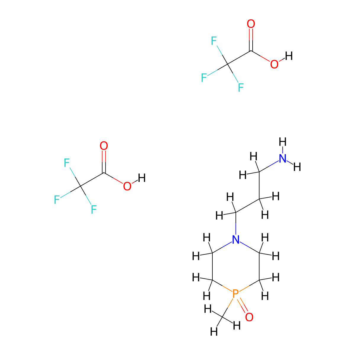 1-(3-Aminopropyl)-4-methyl-1,4lambda5-azaphosphinan-4-one; bis(trifluoroacetic acid) molecular structure, CAS 2416229-59-7