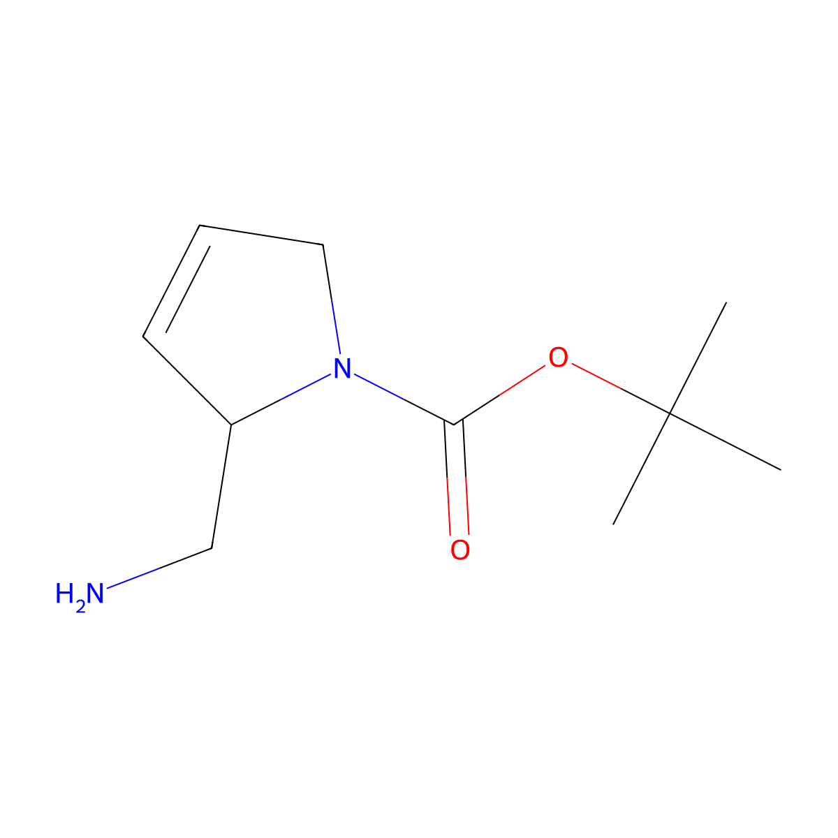 tert-butyl 2-(aminomethyl)-2,5-dihydro-1H-pyrrole-1-carboxylate molecular structure, CAS 2416229-60-0