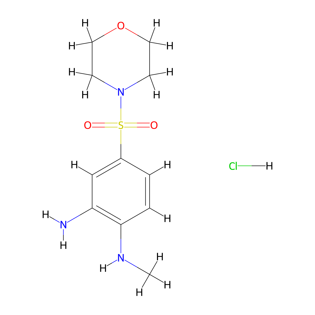 N1-methyl-4-(morpholine-4-sulfonyl)benzene-1,2-diamine hydrochloride molecular structure, CAS 2416229-68-8