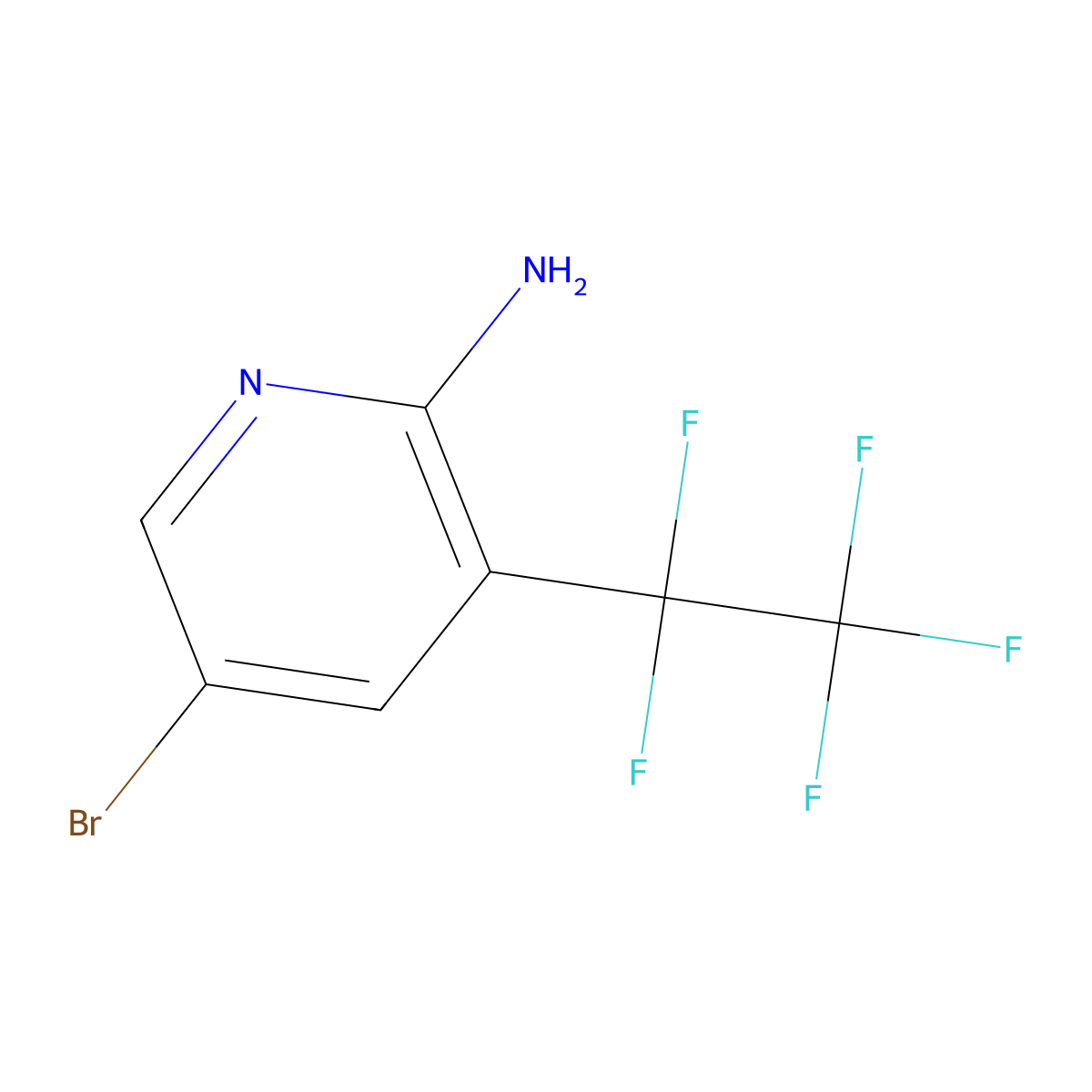 5-Bromo-3-(1,1,2,2,2-pentafluoroethyl)pyridin-2-amine molecular structure, CAS 2416229-93-9