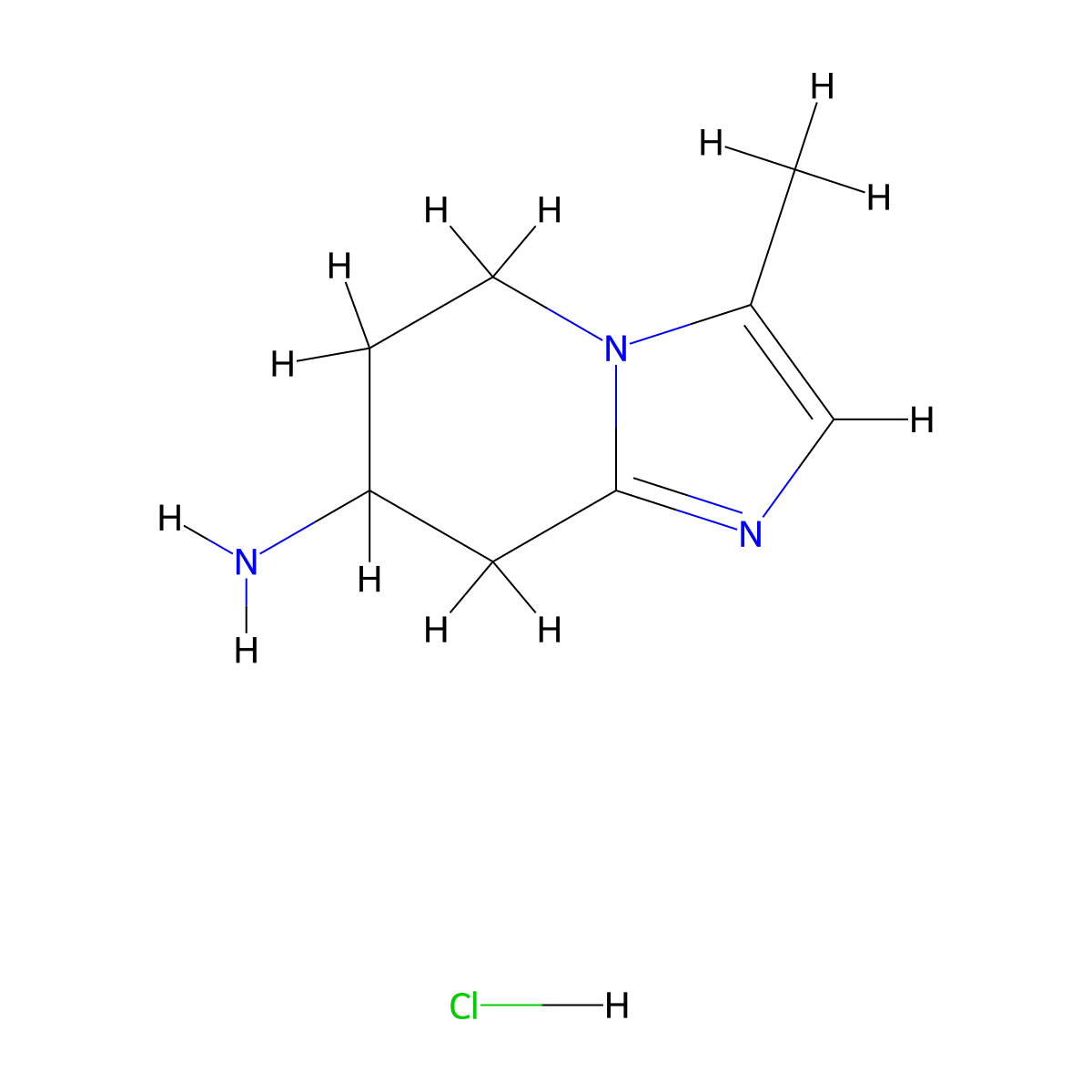3-methyl-5H,6H,7H,8H-imidazo[1,2-a]pyridin-7-amine hydrochloride molecular structure, CAS 2416230-00-5