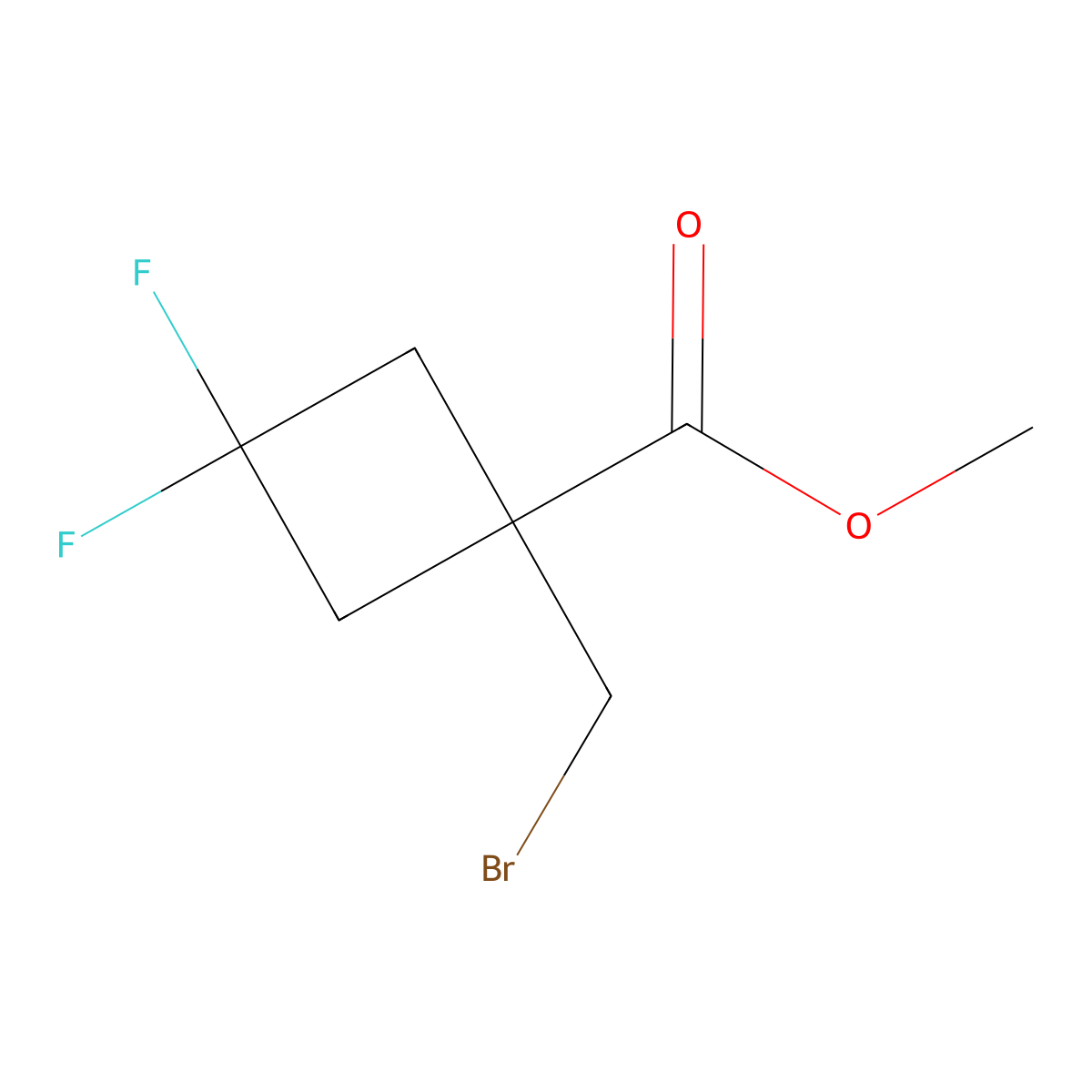 Methyl 1-(bromomethyl)-3,3-difluorocyclobutane-1-carboxylate molecular structure, CAS 2416230-04-9