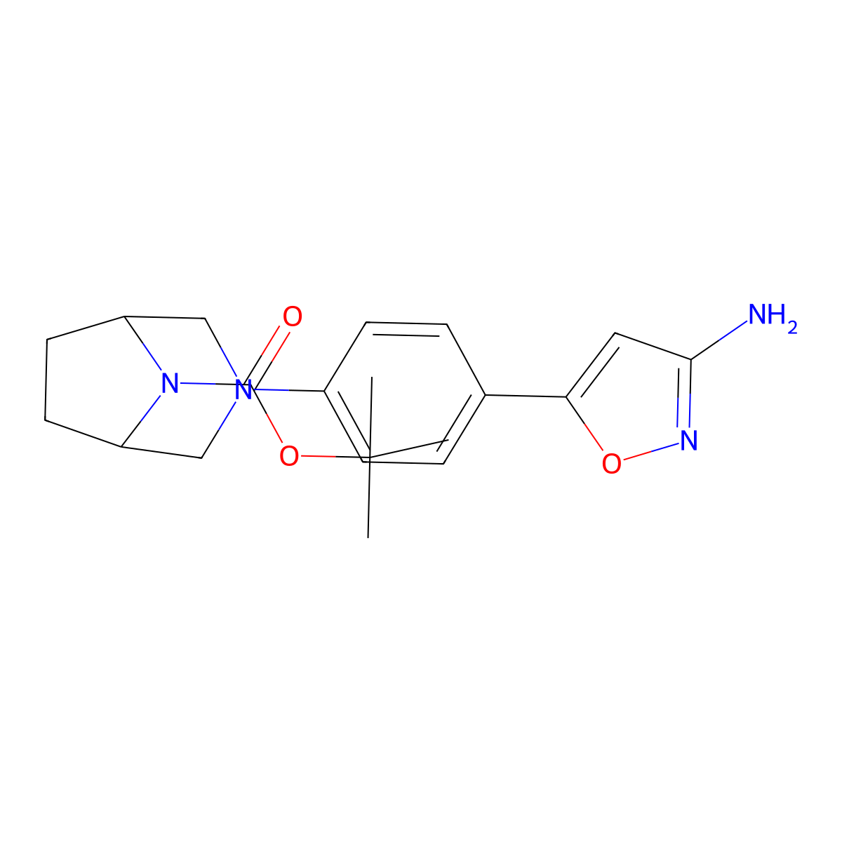 Tert-butyl 3-[4-(3-amino-1,2-oxazol-5-yl)phenyl]-3,8-diazabicyclo[3.2.1]octane-8-carboxylate molecular structure, CAS 2416230-08-3
