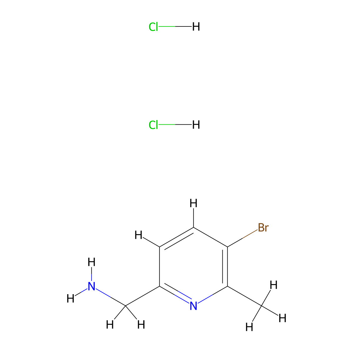 1-(5-Bromo-6-methylpyridin-2-yl)methanamine dihydrochloride molecular structure, CAS 2416230-10-7