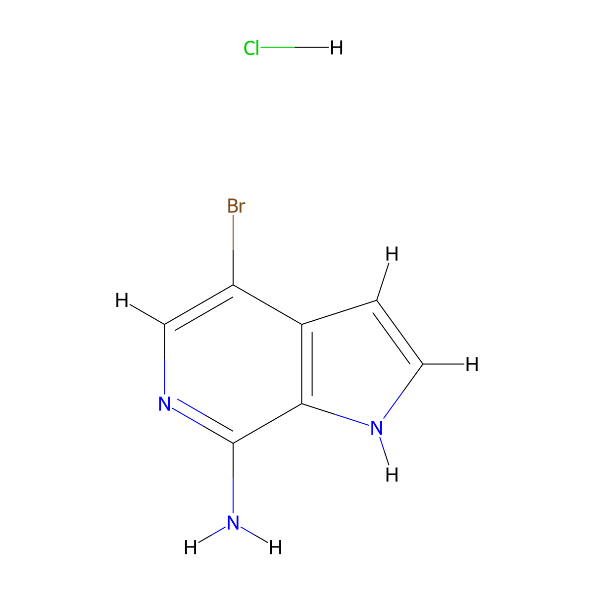 4-bromo-1H-pyrrolo[2,3-c]pyridin-7-amine hydrochloride molecular structure, CAS 2416230-12-9