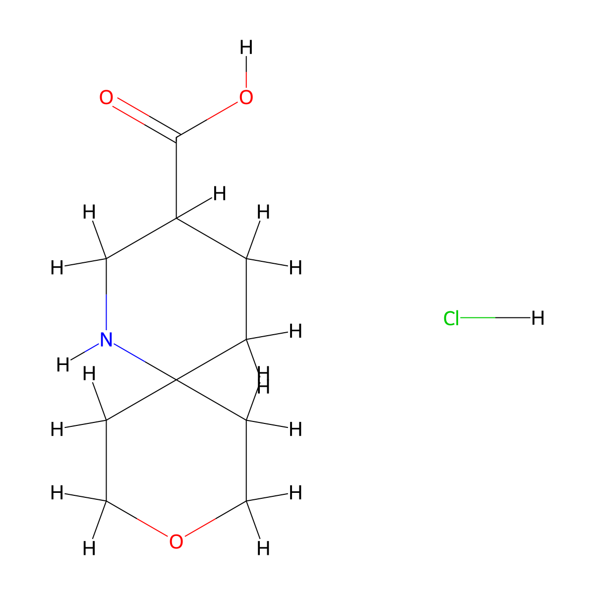 9-Oxa-1-azaspiro[5.5]undecane-3-carboxylic acid hydrochloride molecular structure, CAS 2416230-18-5