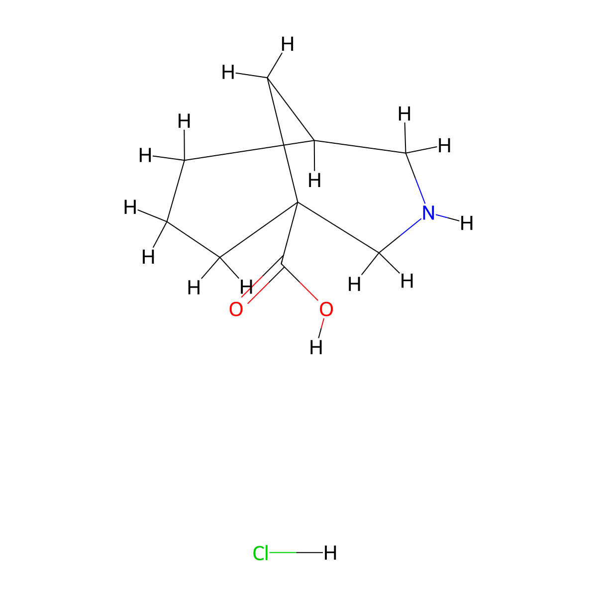 3-Azabicyclo[3.3.1]nonane-1-carboxylic acid hydrochloride molecular structure, CAS 2416230-20-9