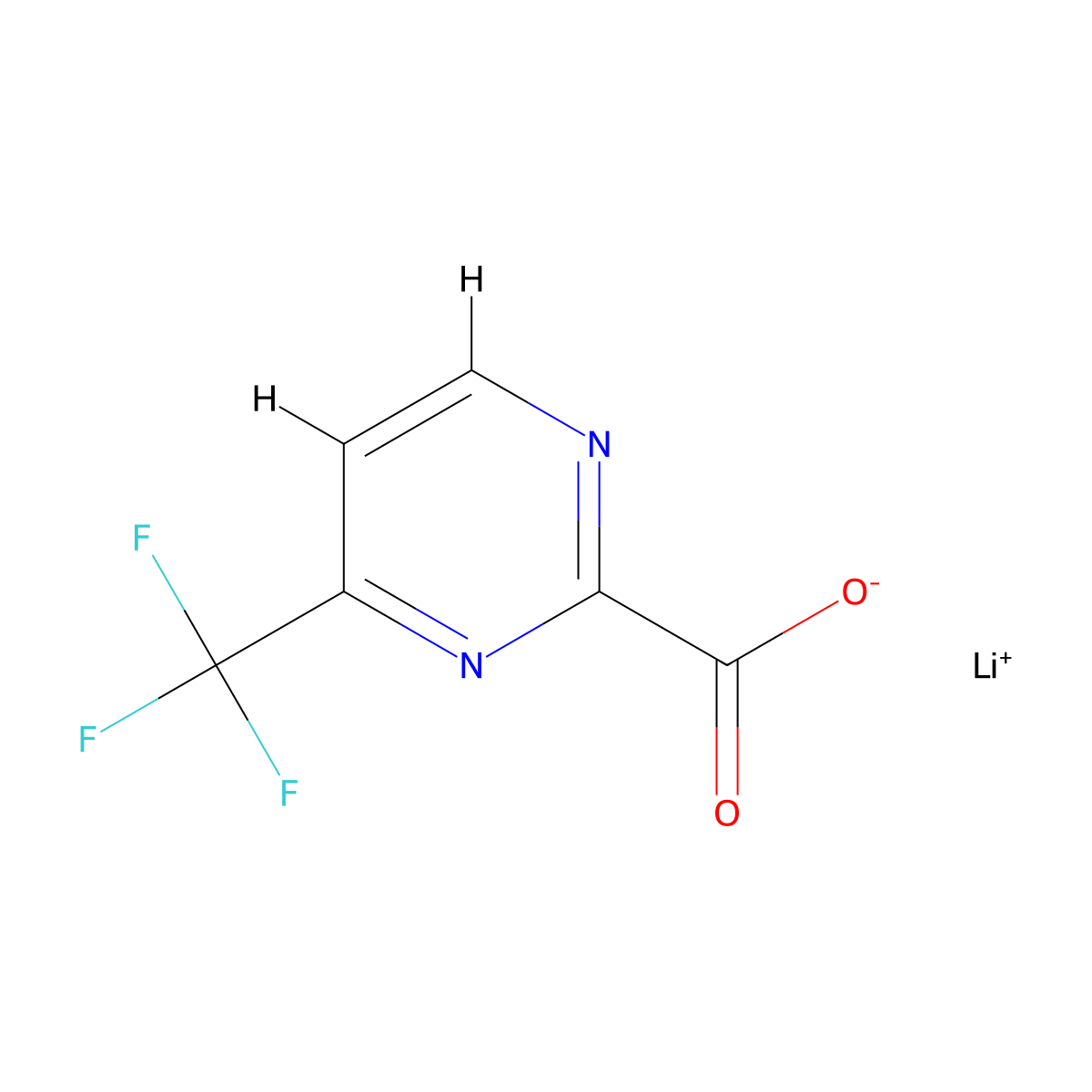 Lithium;4-(trifluoromethyl)pyrimidine-2-carboxylate molecular structure, CAS 2416230-23-2