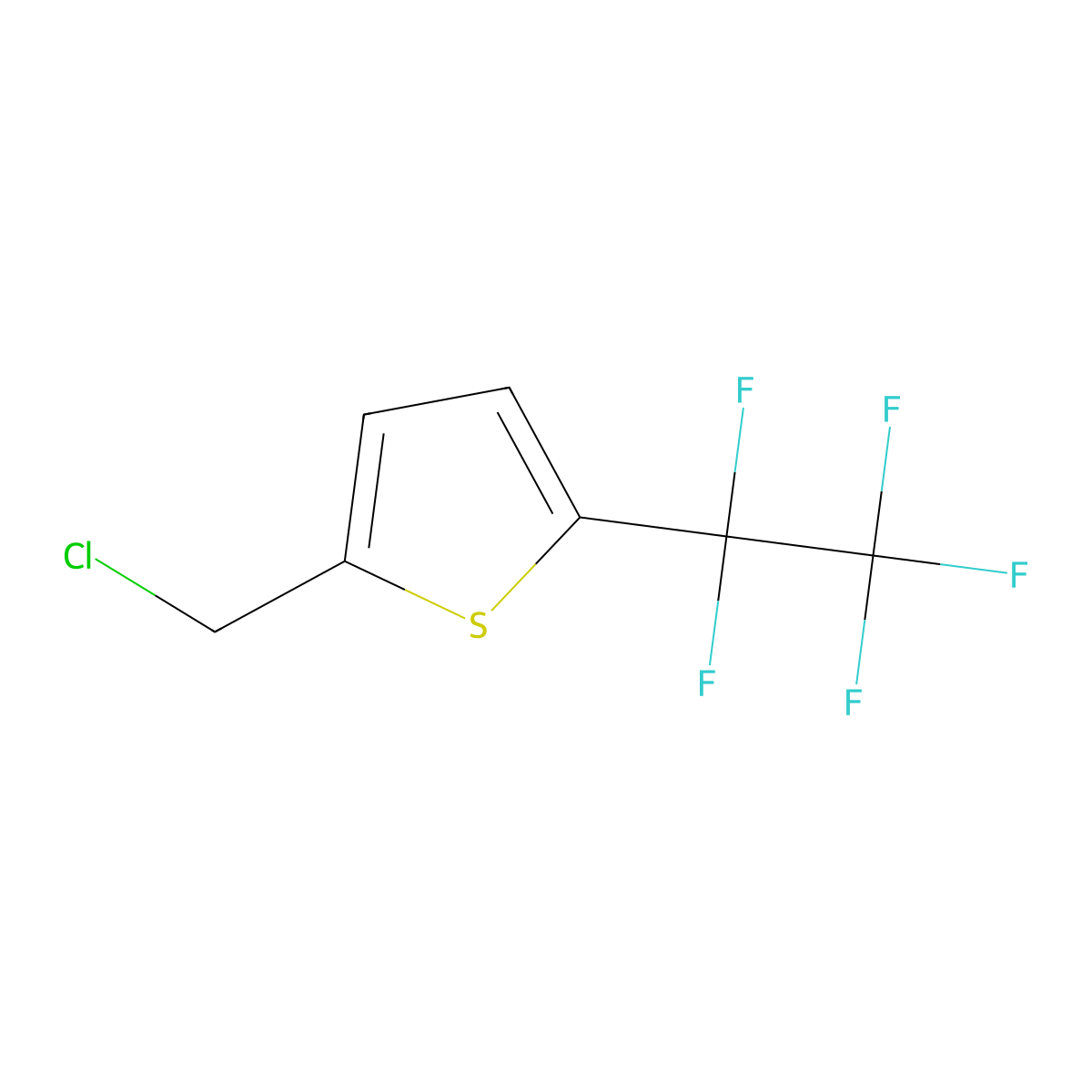 2-(Chloromethyl)-5-(1,1,2,2,2-pentafluoroethyl)thiophene molecular structure, CAS 2416230-34-5