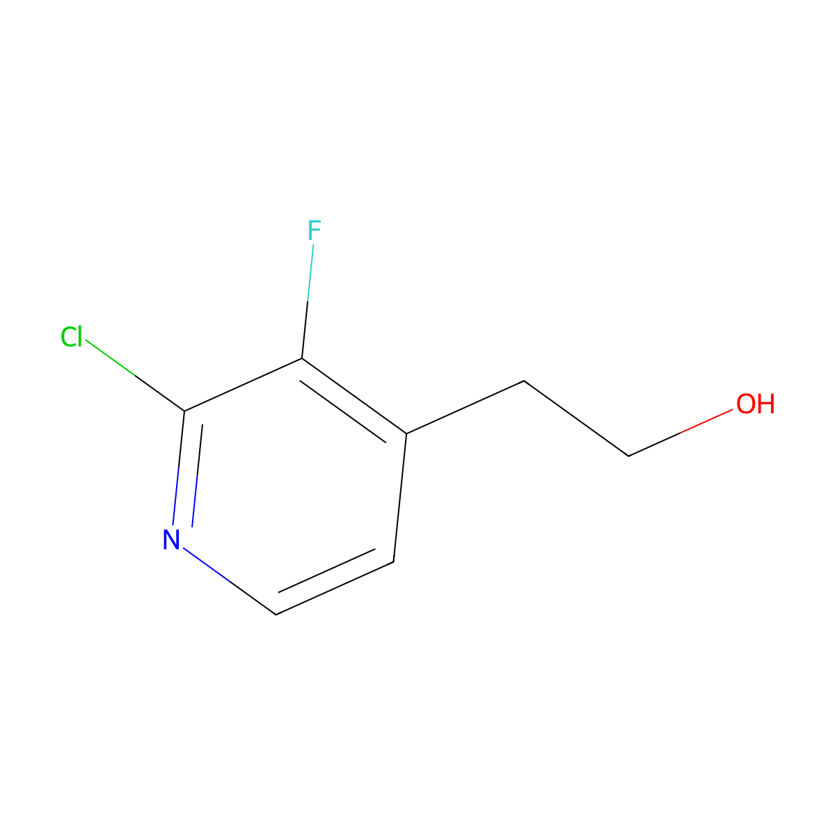 2-(2-Chloro-3-fluoropyridin-4-yl)ethan-1-ol molecular structure, CAS 2416230-45-8