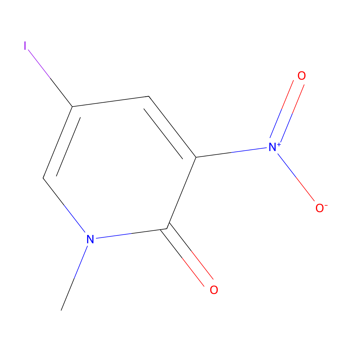 5-Iodo-1-methyl-3-nitro-1,2-dihydropyridin-2-one molecular structure, CAS 2416230-56-1