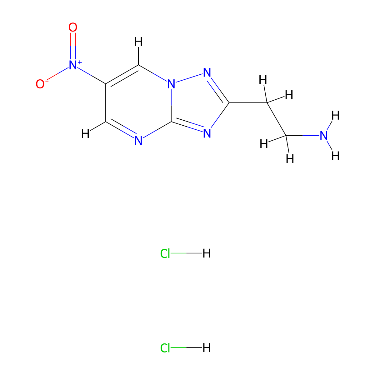2-(6-Nitro-[1,2,4]triazolo[1,5-a]pyrimidin-2-yl)ethanamine;dihydrochloride molecular structure, CAS 2416230-59-4